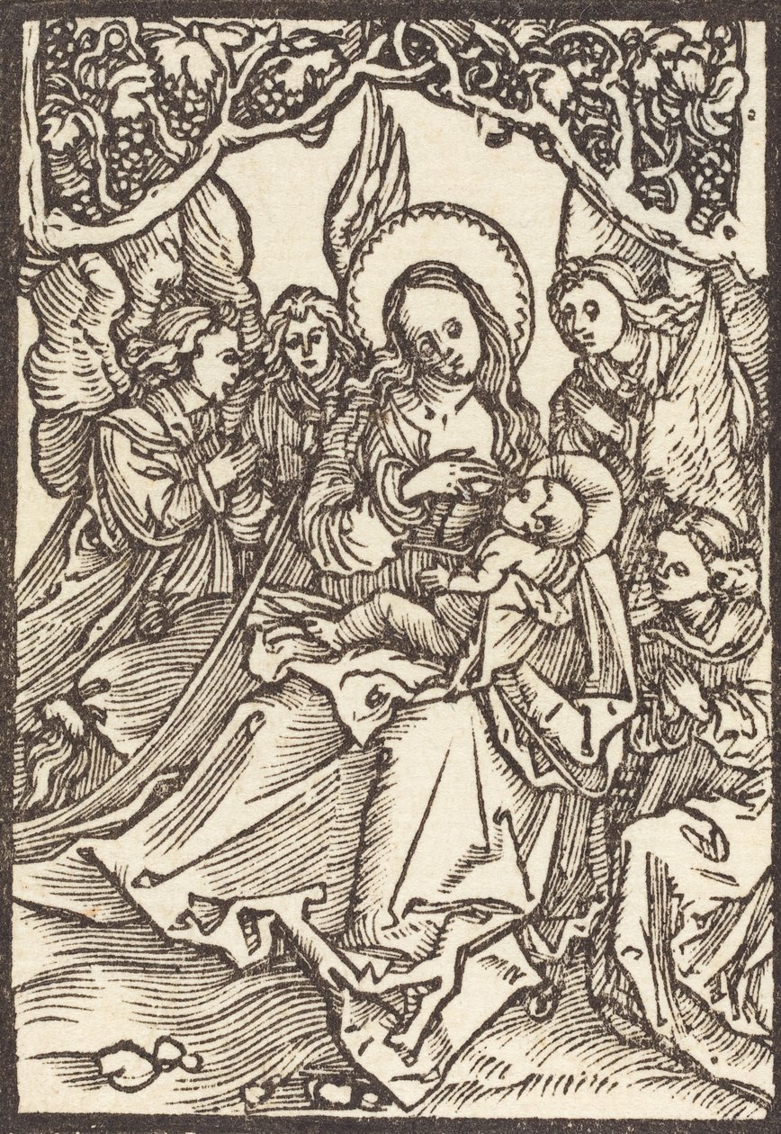 Die Jungfrau, die das Christkind stillt, mit vier Engeln, ca. 1500 von Albrecht Dürer