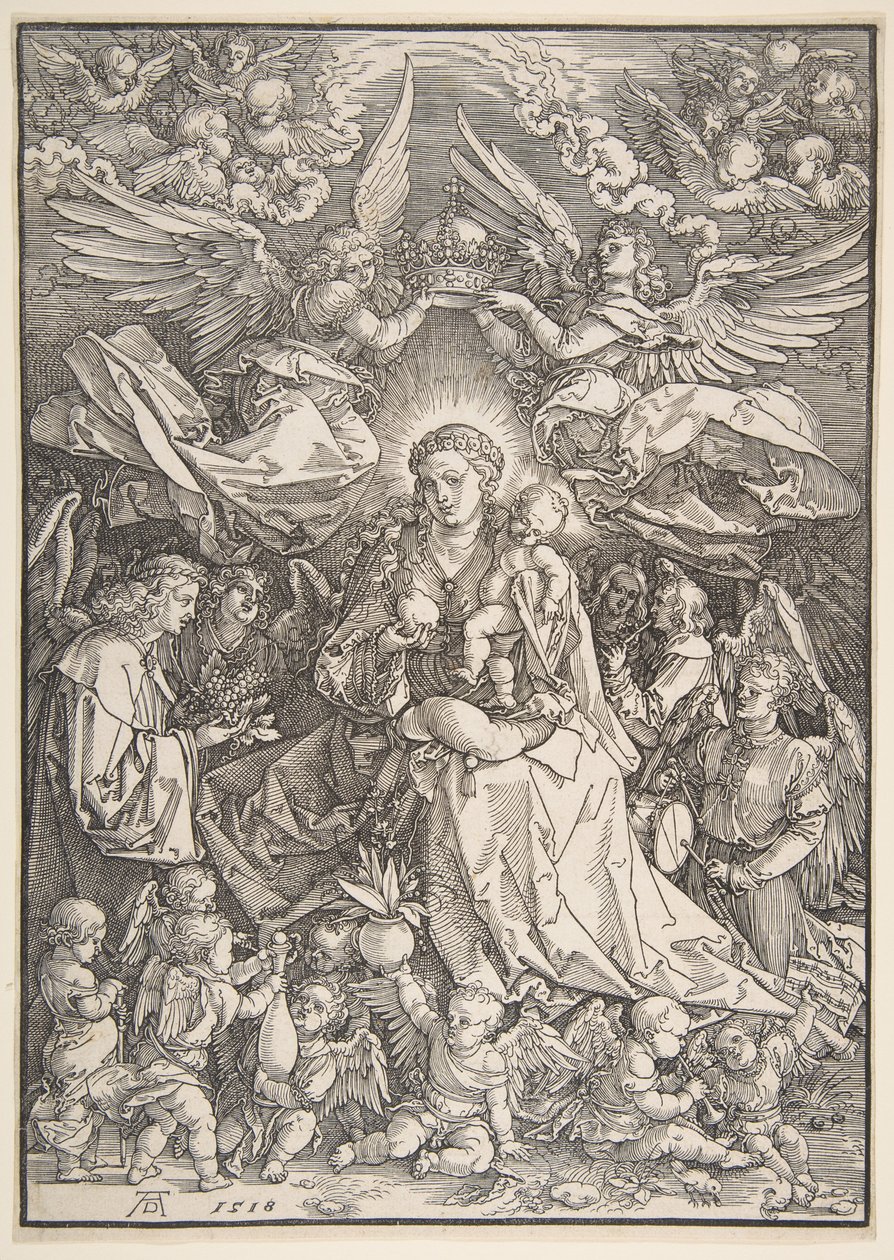 Die Jungfrau umgeben von vielen Engeln von Albrecht Dürer