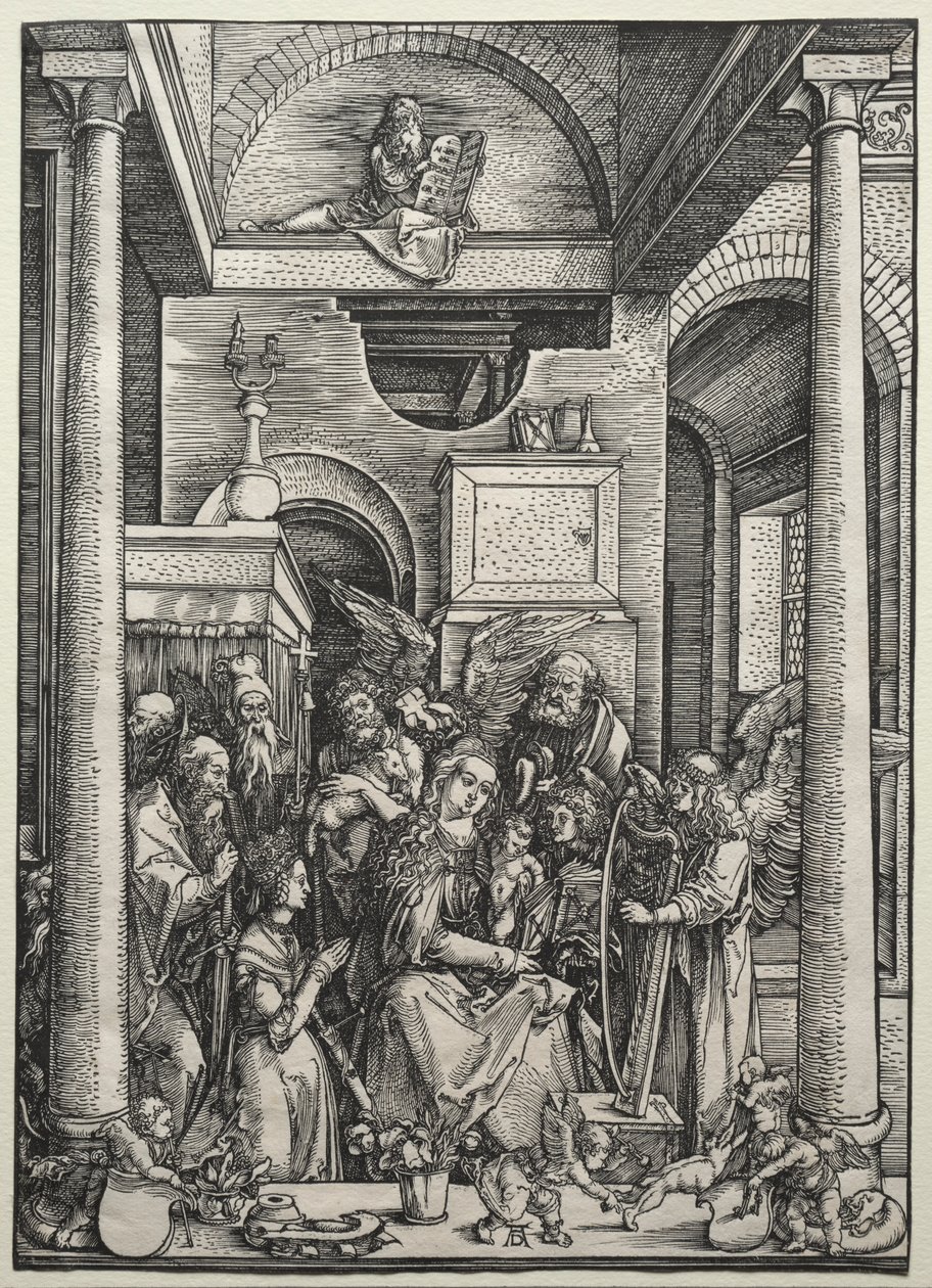 Die Jungfrau und das Kind umgeben von Heiligen und Engeln von Albrecht Dürer