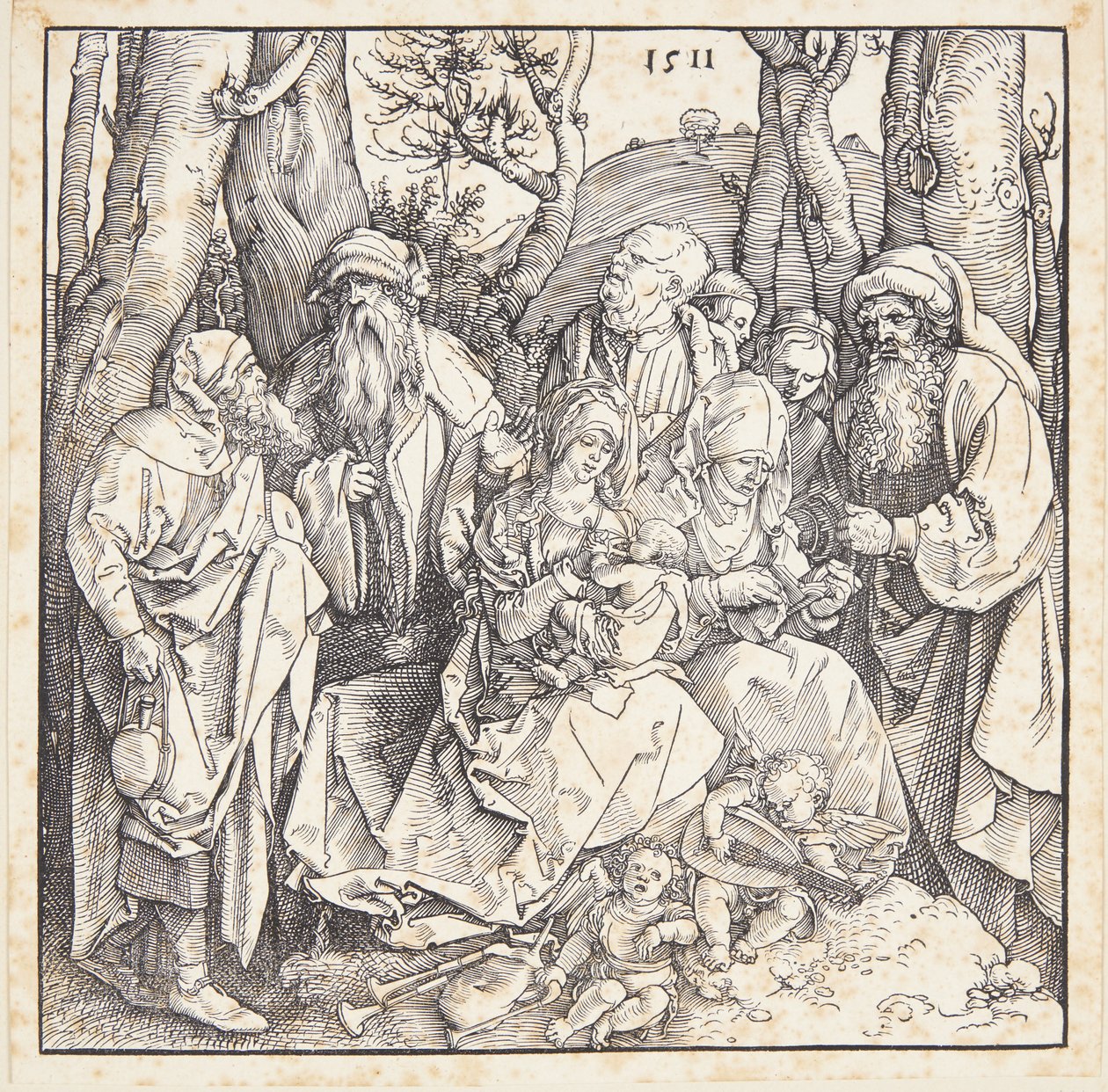 Die heilige Verwandtschaft mit Engeln von Albrecht Dürer