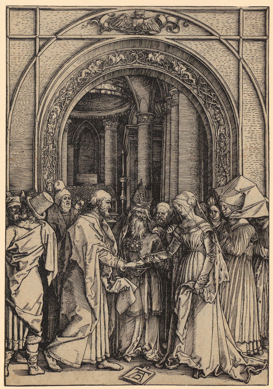 Verlobung Mariens, Blatt 7 der Folge "Das Marienleben" von Albrecht Dürer