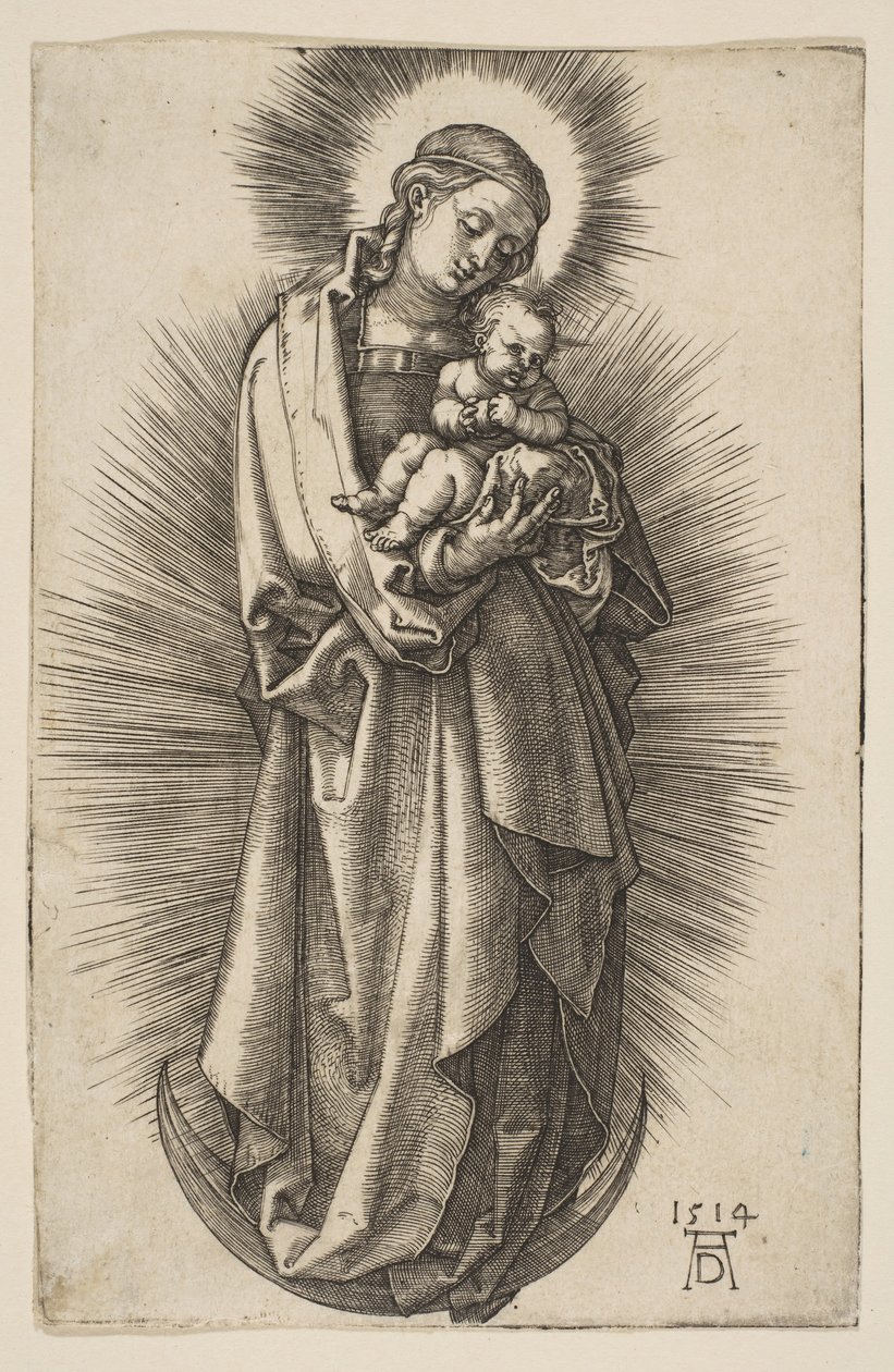 Jungfrau und Kind auf der Mondsichel mit Diadem von Albrecht Dürer