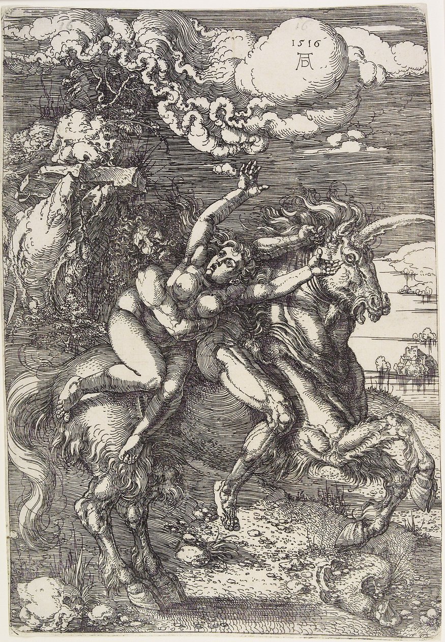 Entführung auf einem Einhorn von Albrecht Dürer