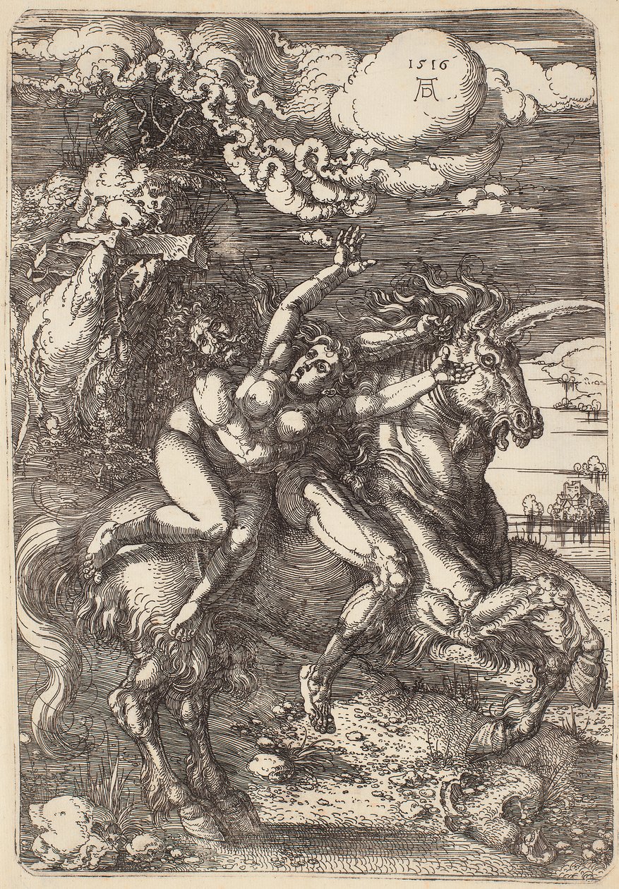 Entführung auf einem Einhorn von Albrecht Dürer