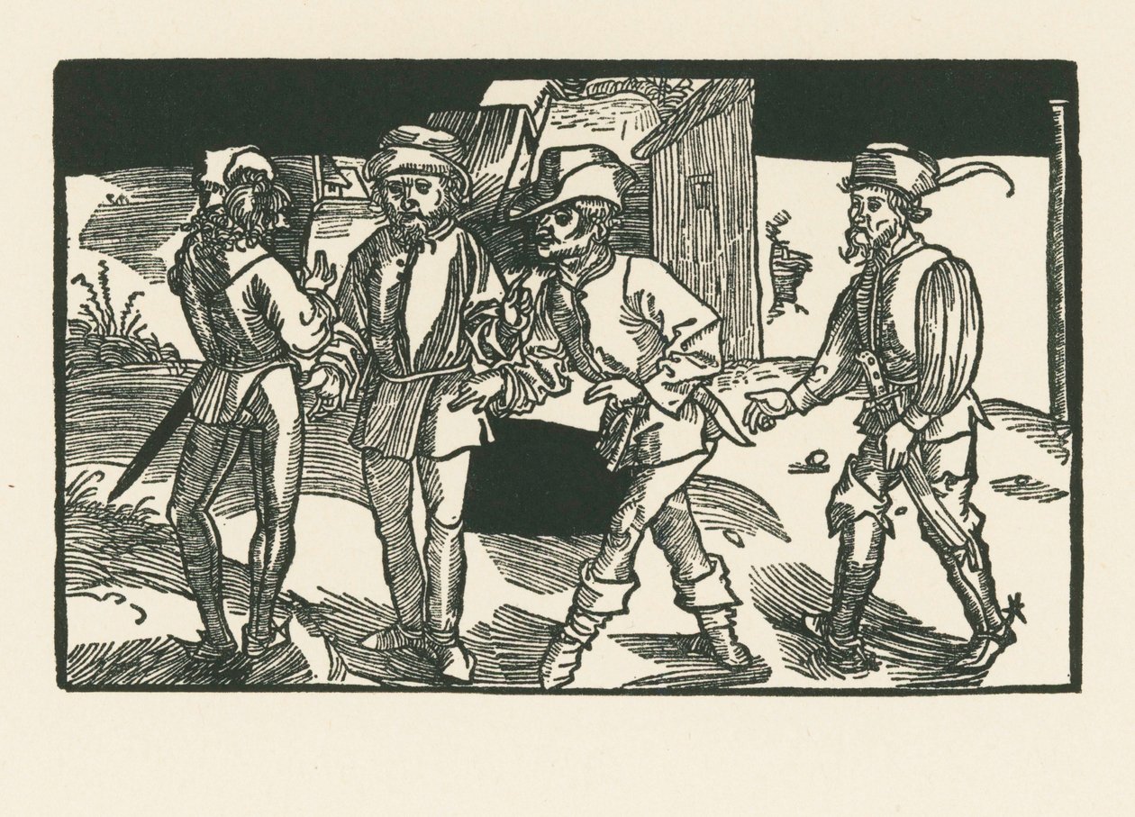 Clitipho, Menedemus, Chremes und Syrus, um 1492-93 von Albrecht Dürer or Duerer