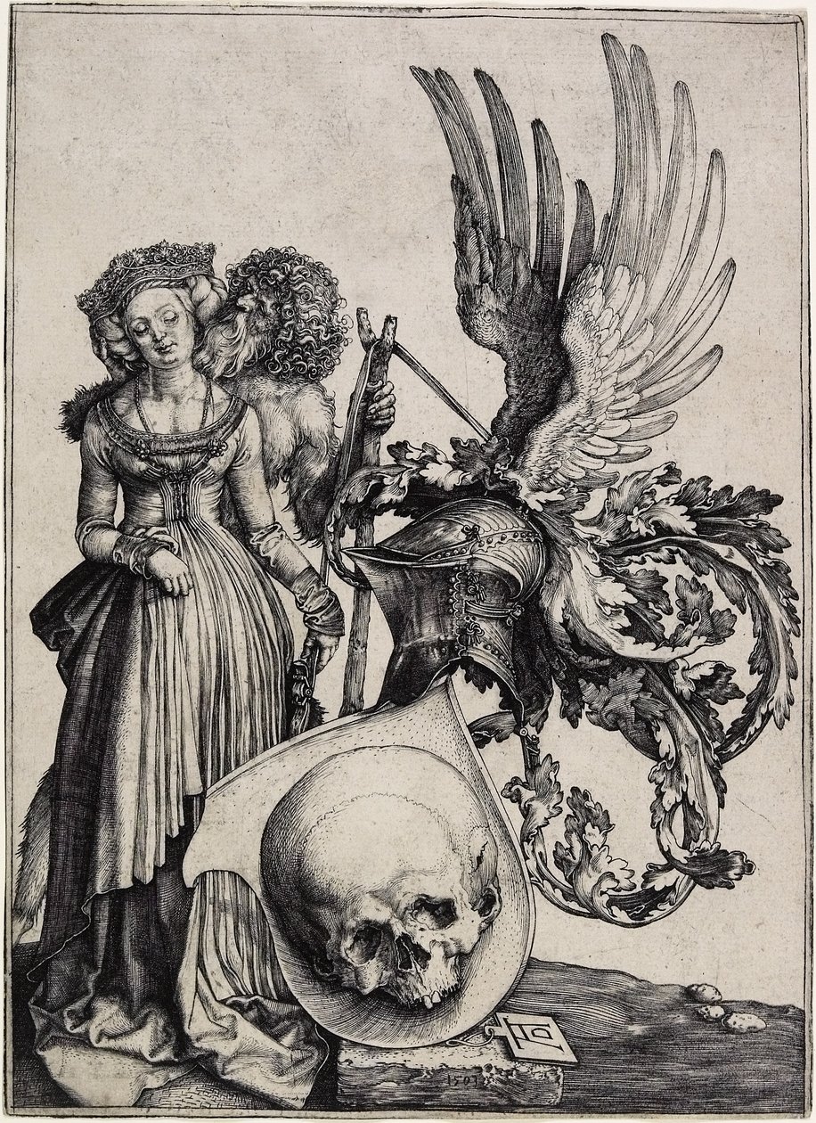 Wappen mit einem Schädel, ca. 1503 von Albrecht Dürer