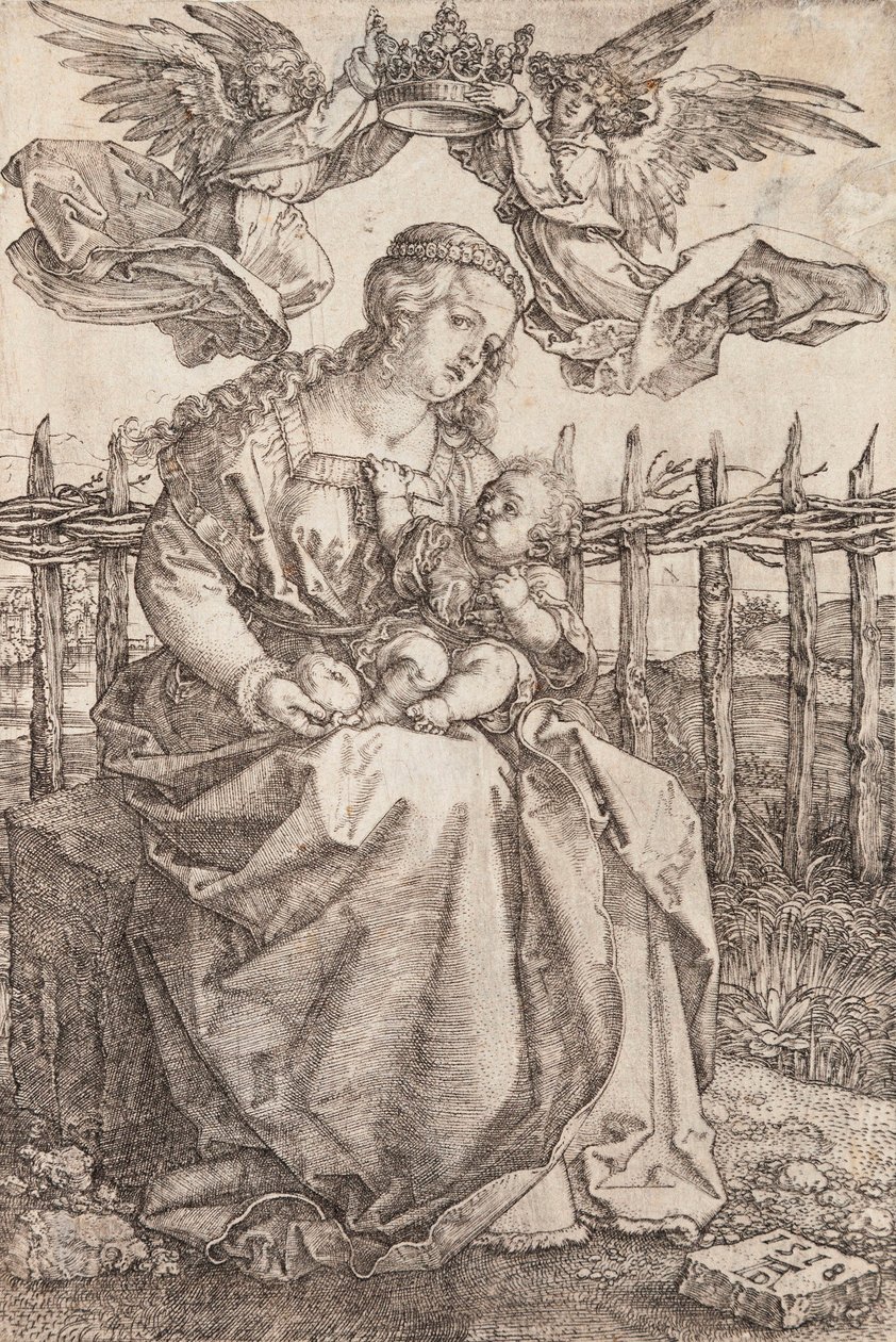 Die Jungfrau Maria von zwei Engeln gekrönt von Albrecht Dürer