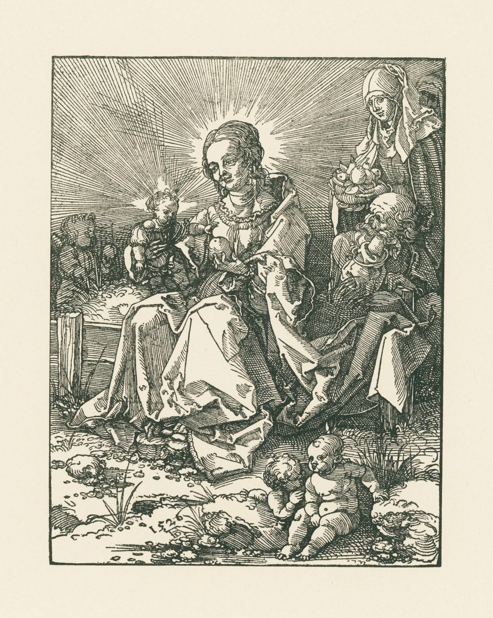 Madonna auf einer grünen Wiese mit St. Joseph und St. Anna von Albrecht Dürer or Duerer