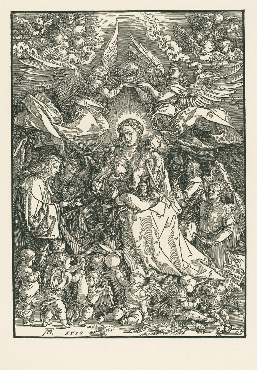 Maria, von zwei Engeln gekrönt von Albrecht Dürer or Duerer