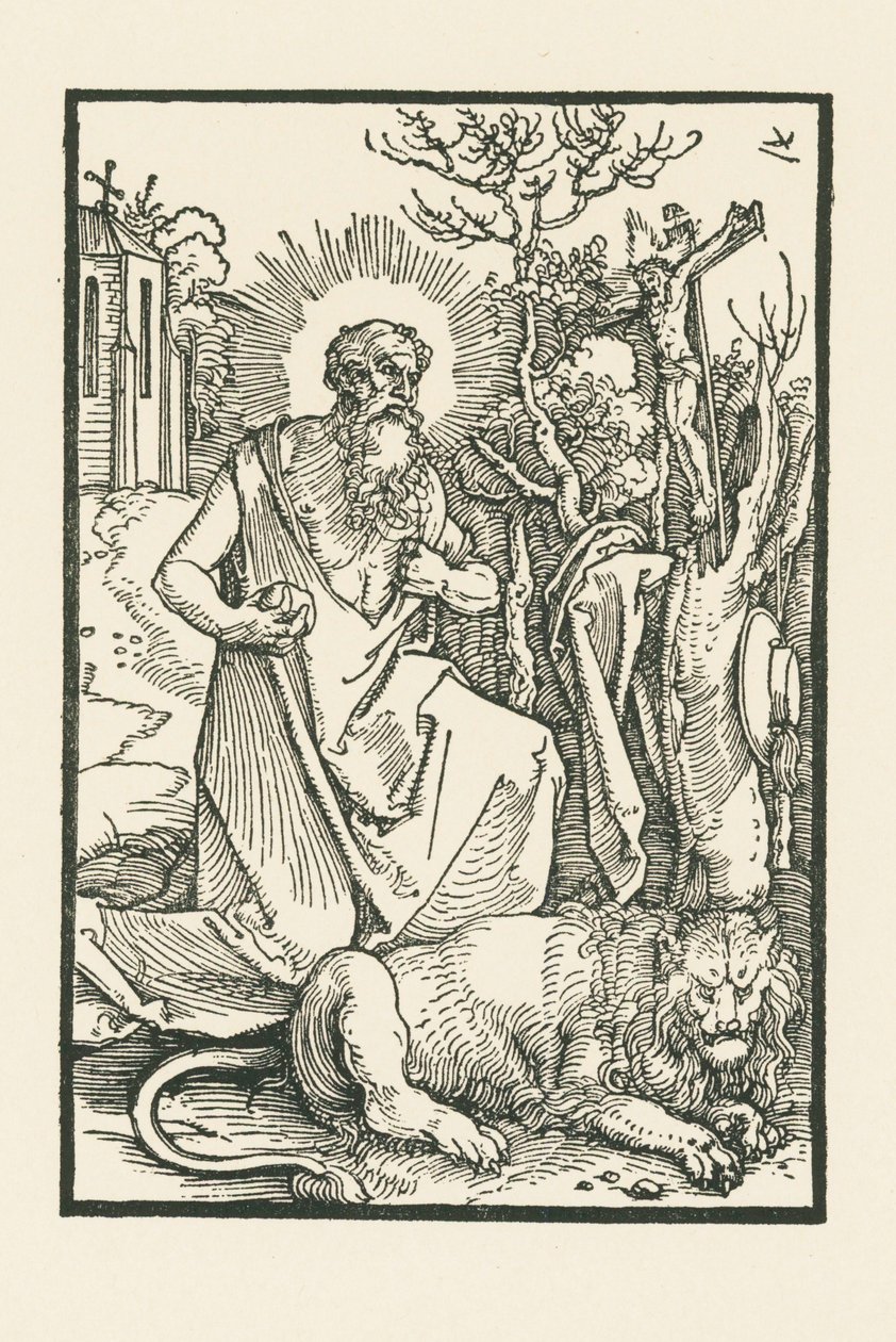 Heiliger Hieronymus. Illustration zu Lukas von Prag: Apologia. Gedruckt von Hieronymus Höltzel, Nürnberg von Albrecht Dürer or Duerer