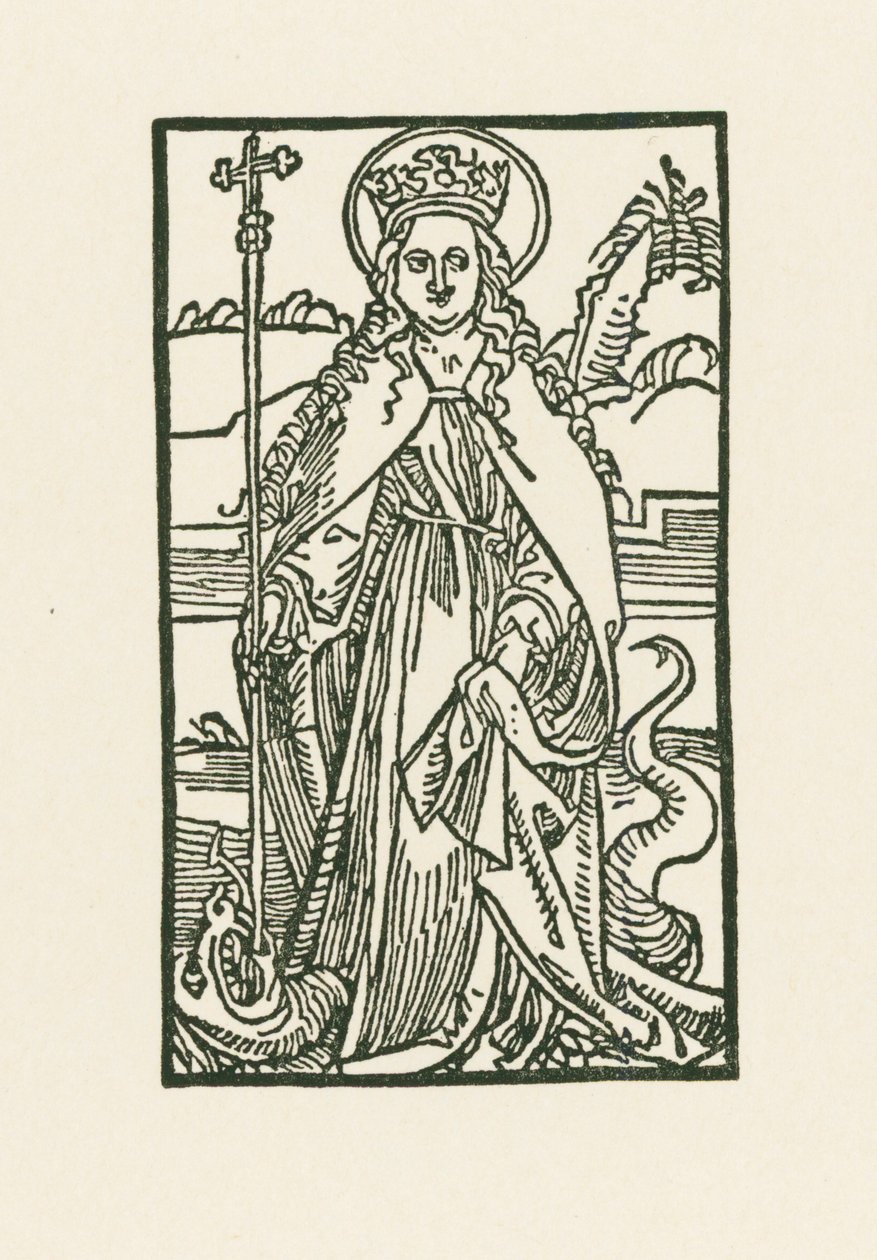 Heilige Margareta. Illustration zu Hortulus Anime. Gedruckt von Michael Furter, Basel von Albrecht Dürer or Duerer