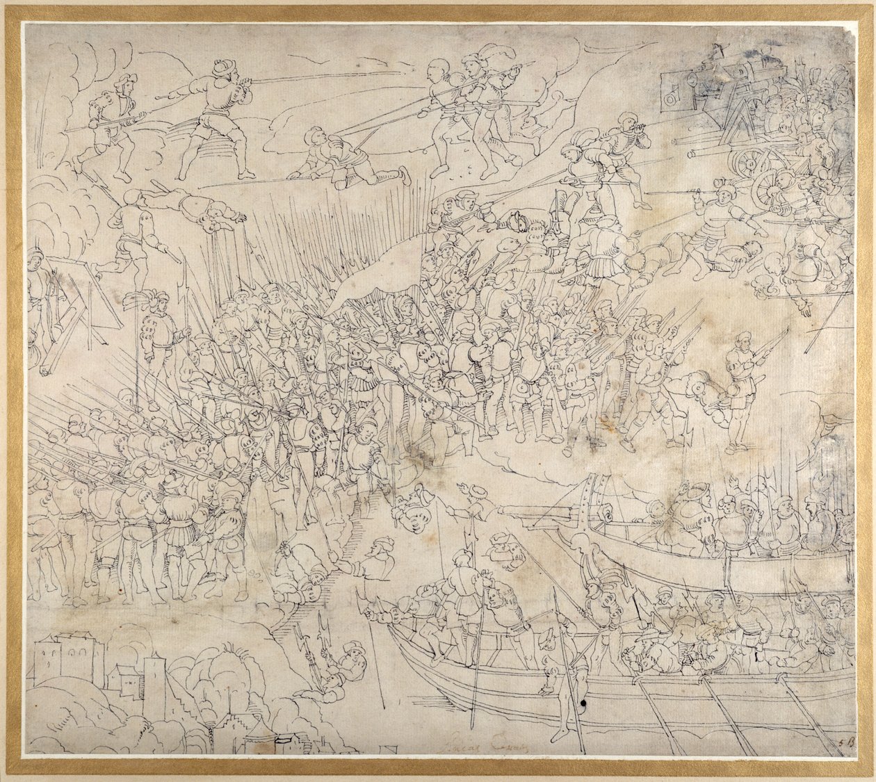 Der Angriff bei Rorschach am Bodensee, ca. 1500 von Albrecht Dürer