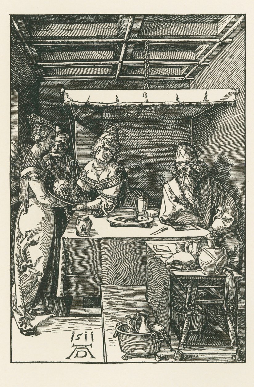 Der Kopf von Johannes dem Täufer wird zu Herodes gebracht von Albrecht Dürer or Duerer