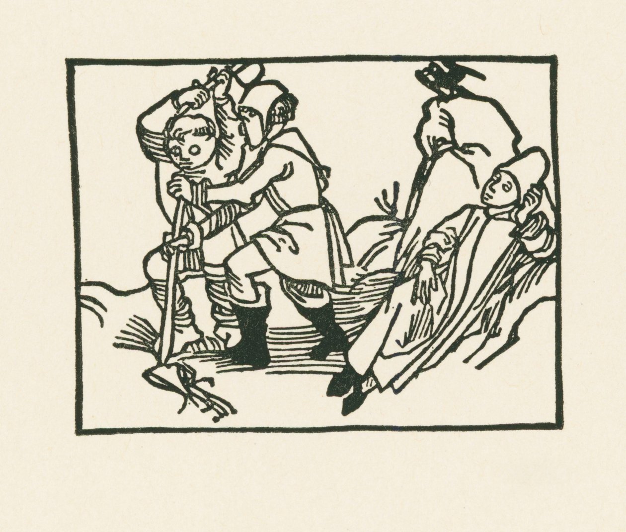 Der Priester liegt auf der Wiese, ein Rabe krächzt auf einem hohlen Stein von Albrecht Dürer or Duerer