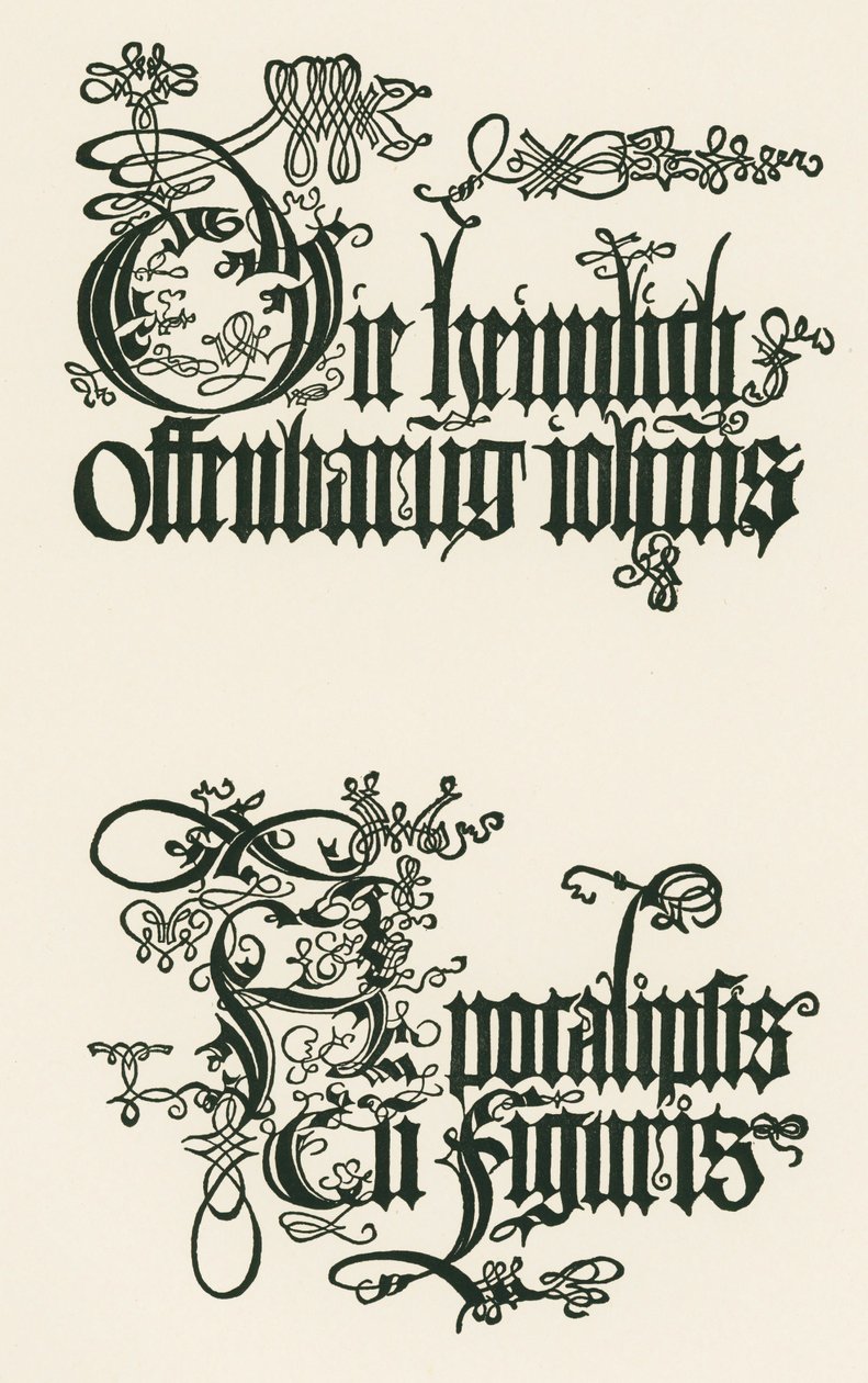 Titel der deutschen Ausgabe von 1498: Die heimlich offenbarung iohannis von Albrecht Dürer or Duerer