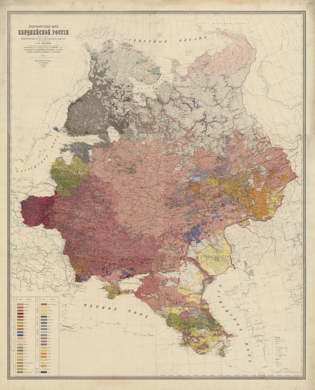Ethnische Karte Europas von Aleksandr Rittich