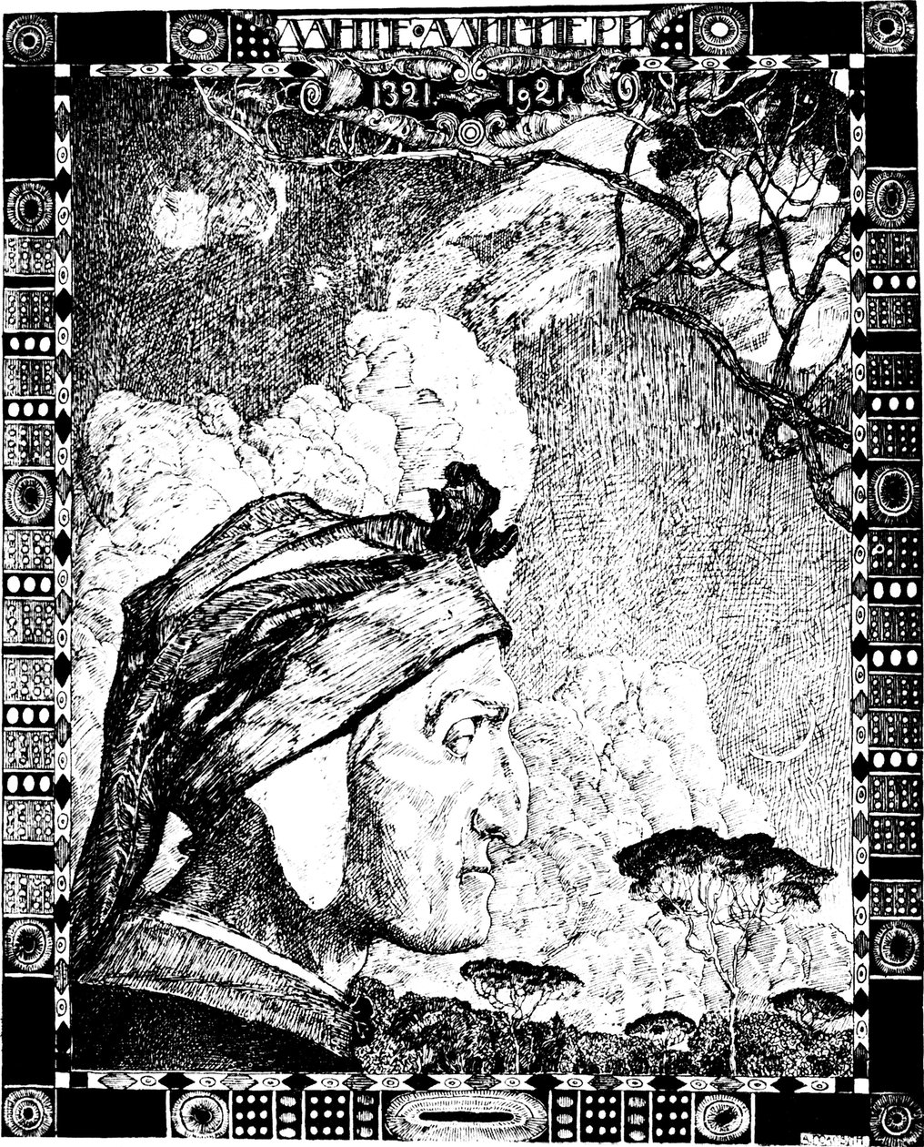 Dante Alighieri, mittelalterlicher italienischer Dichter, 1921 von Aleksandr Jakovlevic Golovin