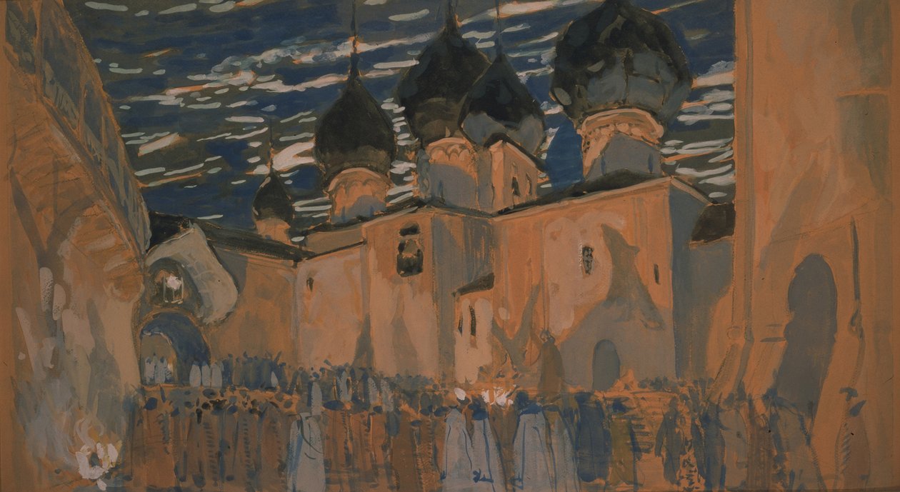 Bühnenbild für die Oper Die Pskowiterin von N. Rimski-Korsakow, 1901 von Aleksandr Jakovlevic Golovin