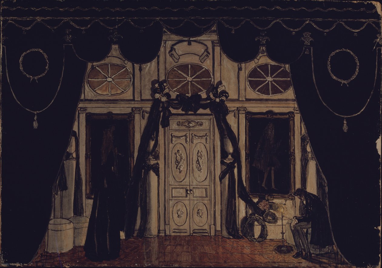 Bühnenbild für das Theaterstück Die Maskerade von M. Lermontov, 1917 von Aleksandr Jakovlevic Golovin