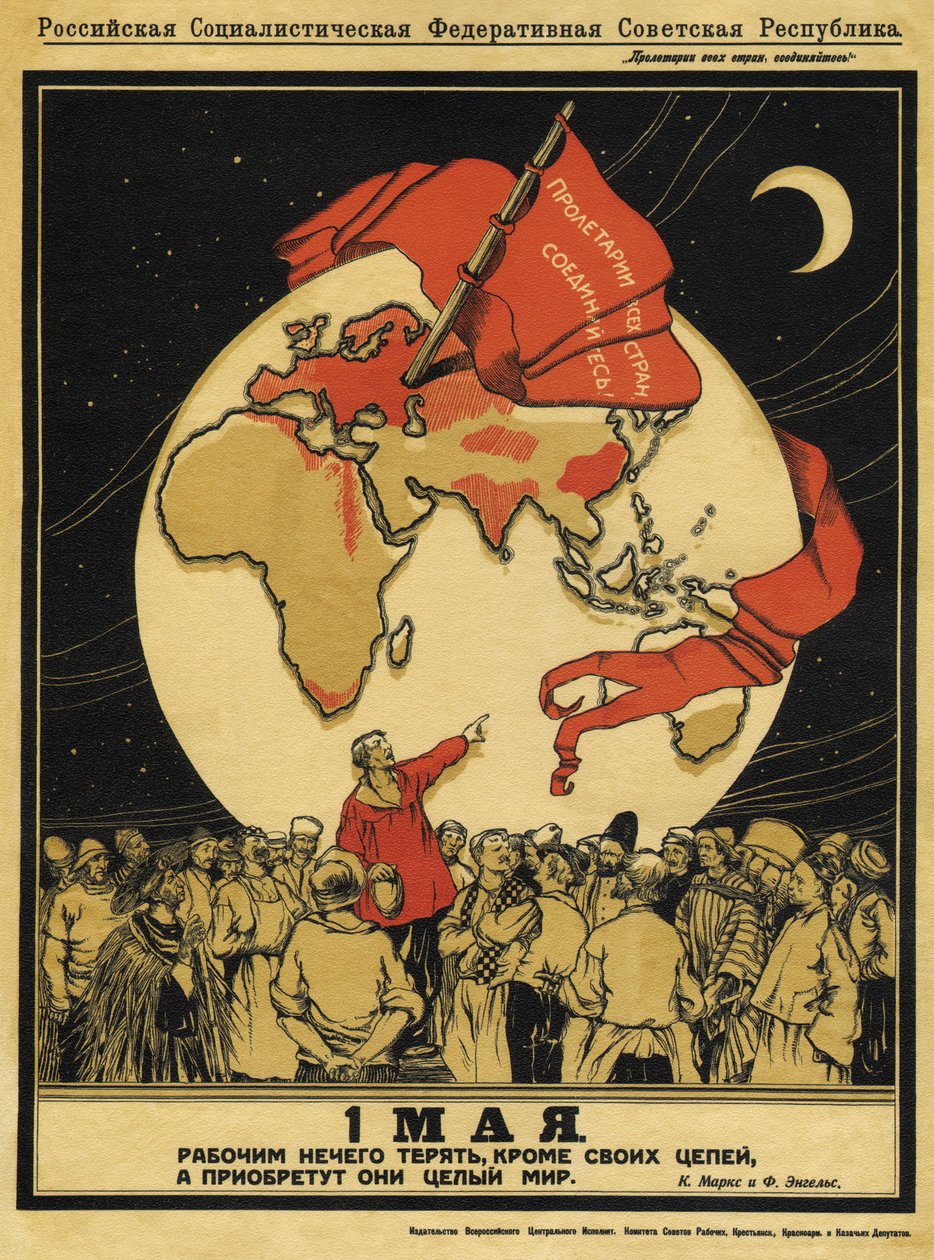 Der 1. Mai. Arbeiter haben nichts zu verlieren, aber sie haben die ganze Welt zu gewinnen - Apsit, Alexander Petrovich - 1919 - Russische Staatsbibliothek, Moskau von Aleksandrs Apsit