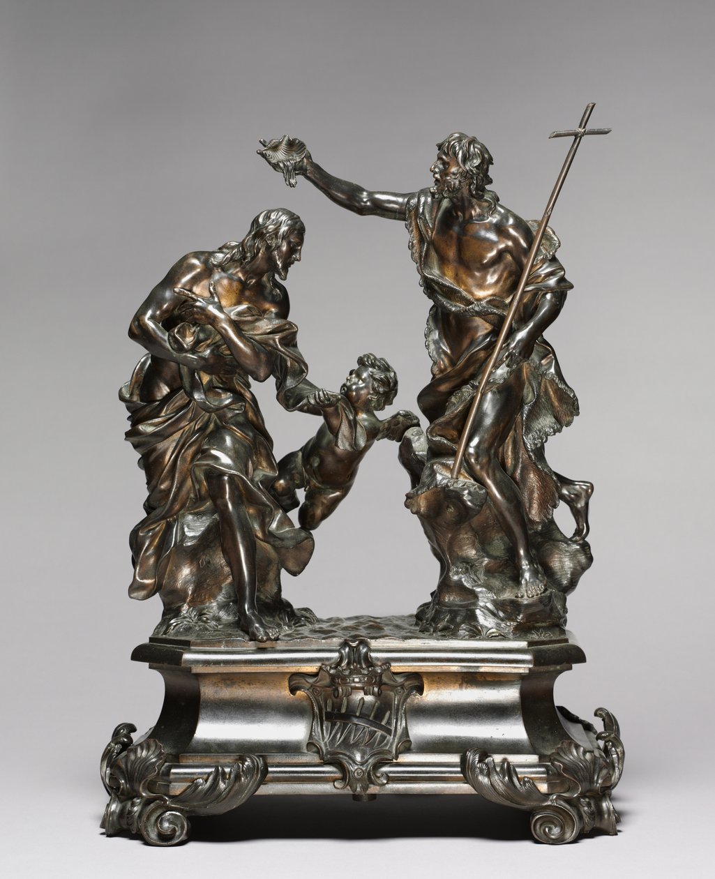 Taufe Christi, entworfen 1645-46, wahrscheinlich hergestellt 1650-55 von Alessandro Algardi