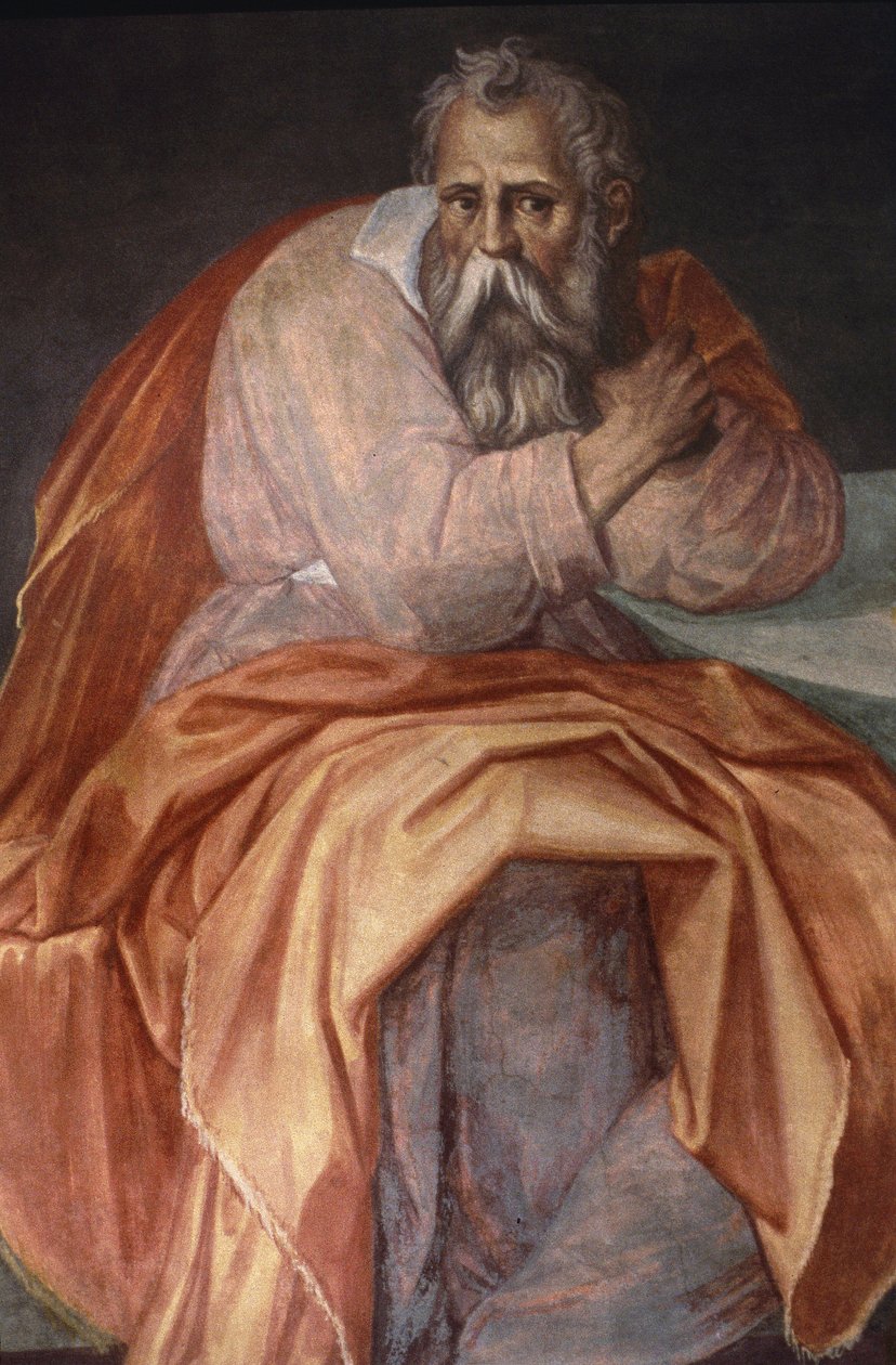 Der Prophet Jeremia, Ospedale degli Innocenti, Florenz (Fresko) von Alessandro Allori