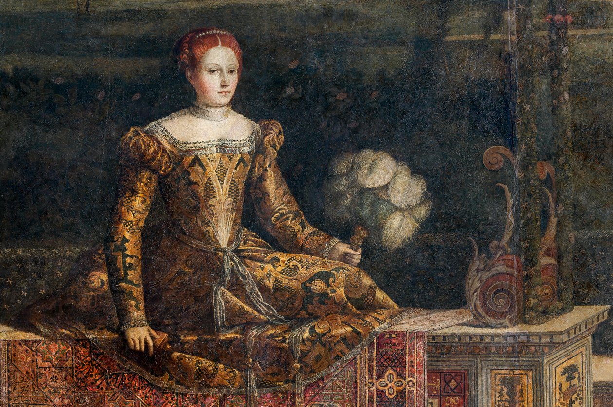 Porträt einer Adligen (Detail) von Alessandro Bonvicino Moretto