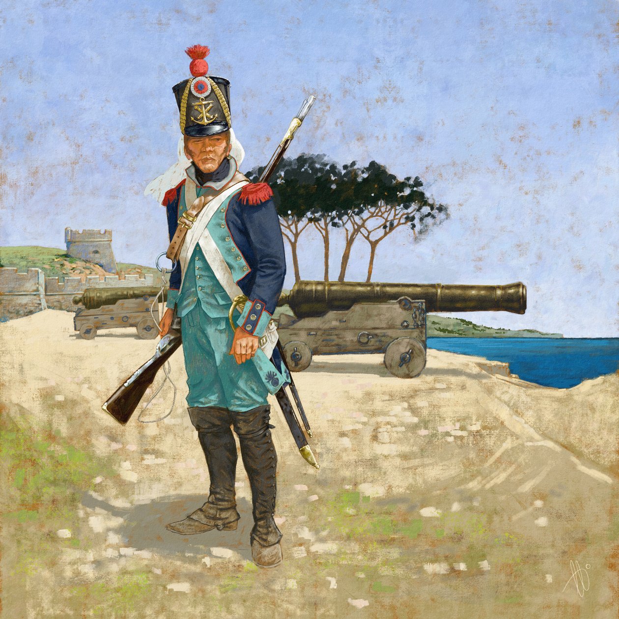 Ein französischer Küstenwächter-Kanonier um 1810-1813, 2018 von Alessandro Lonati