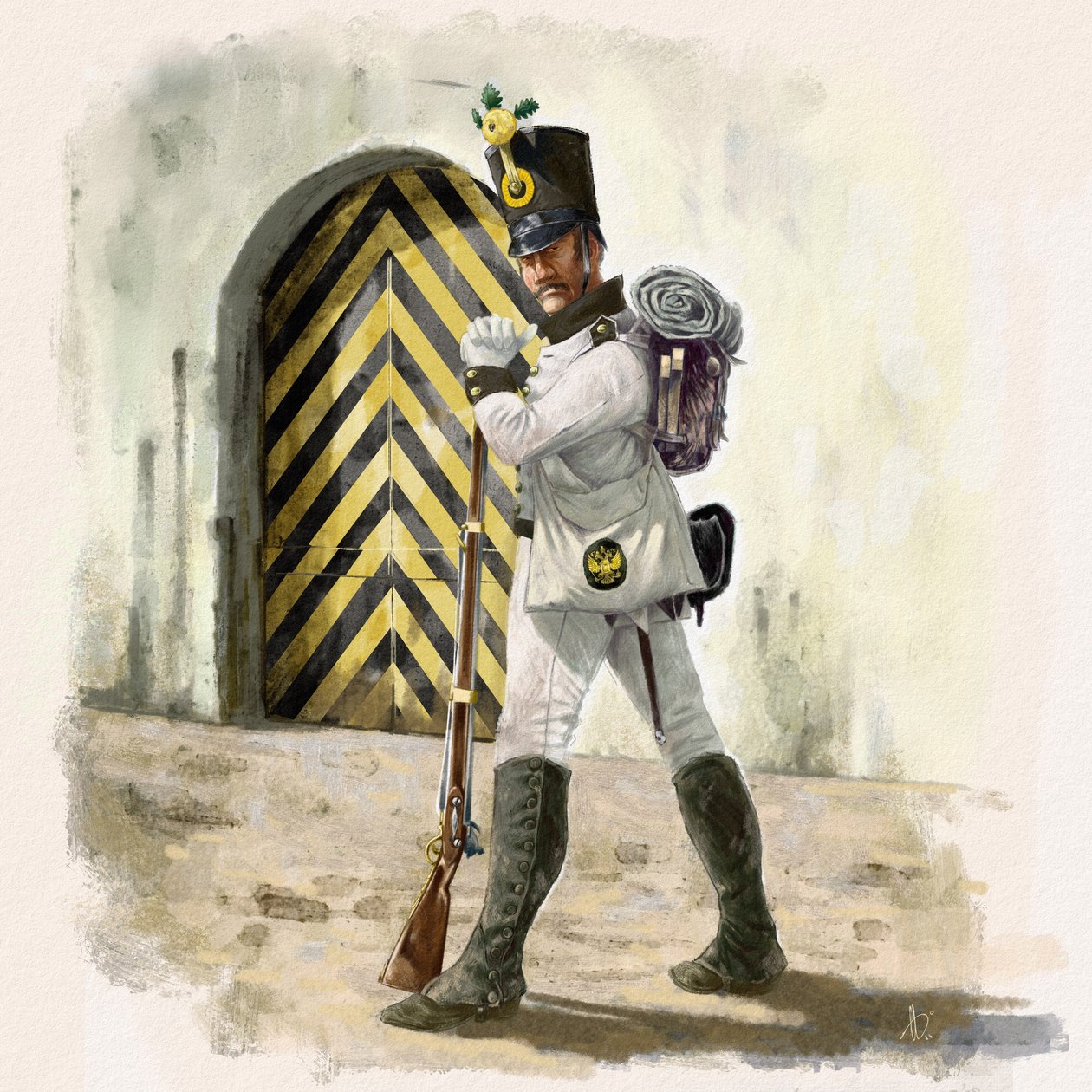 Österreichischer Infanterist des IR-Regiments Nr. 14 in einer Festung 1809, 2018 von Alessandro Lonati
