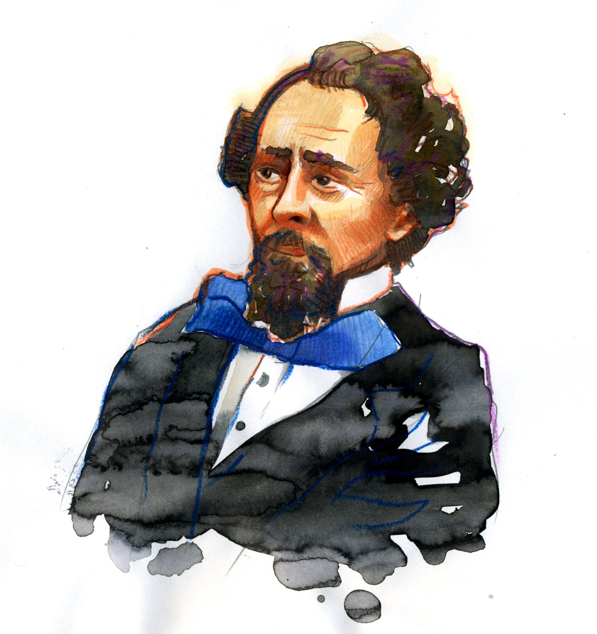 Porträt von Charles Dickens (1812-1870), englischer Schriftsteller von Alessandro Lonati