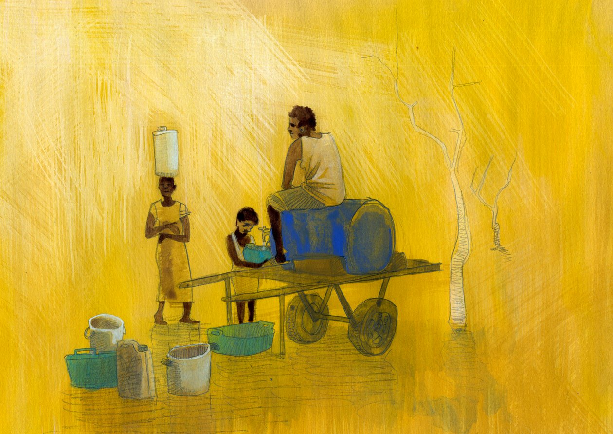 Wasserknappheit Illustration von Alessandro Lonati von Alessandro Lonati