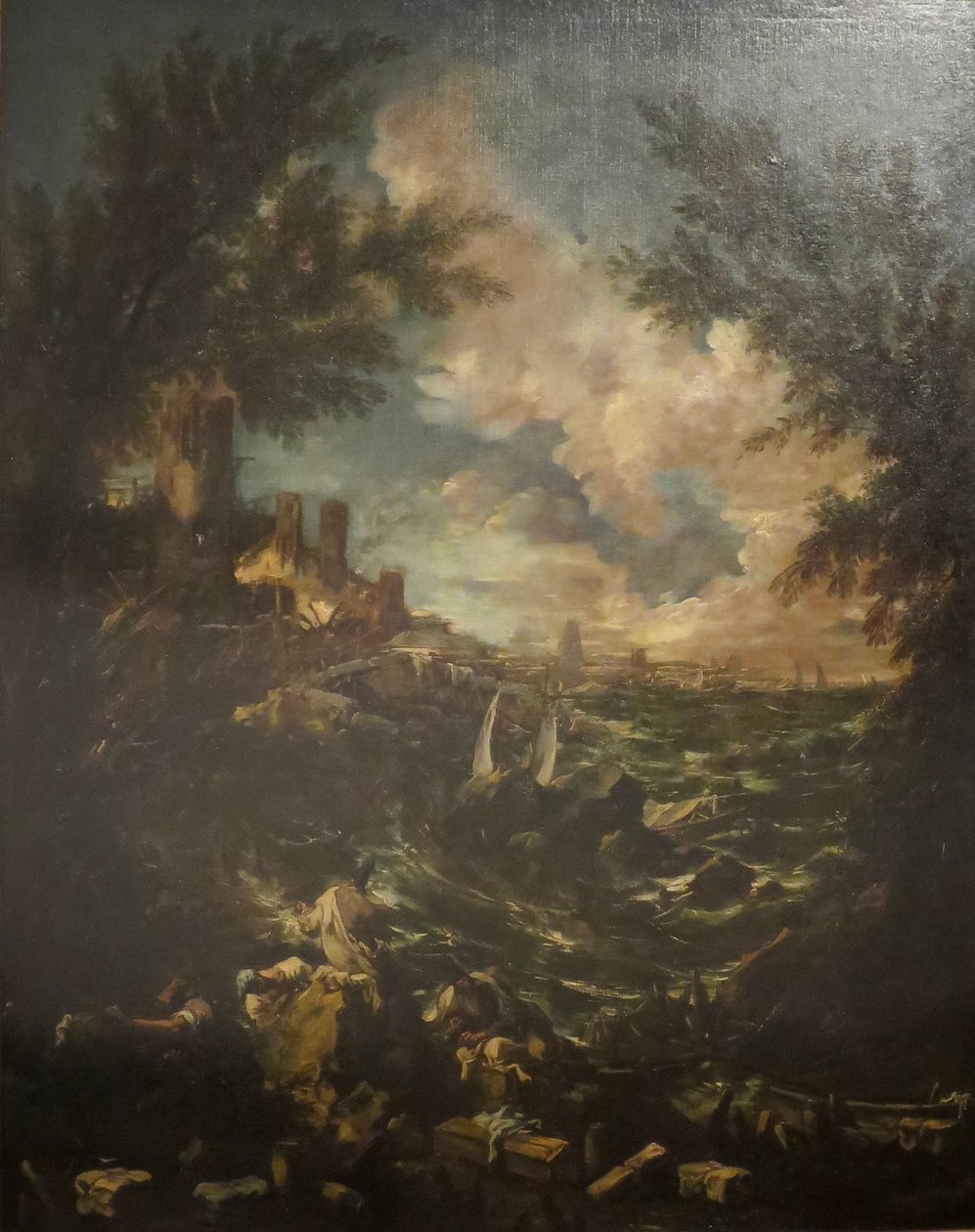 Küstenansicht mit einem Schiffswrack von Alessandro Magnasco