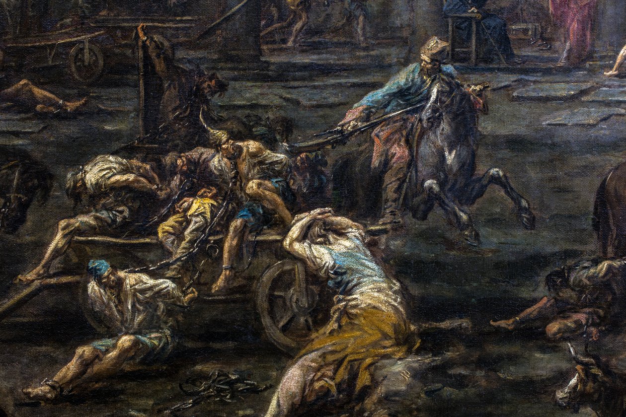 Die Ankunft und Vernehmung von Galeerensklaven im Gefängnis von Genua von Alessandro Magnasco