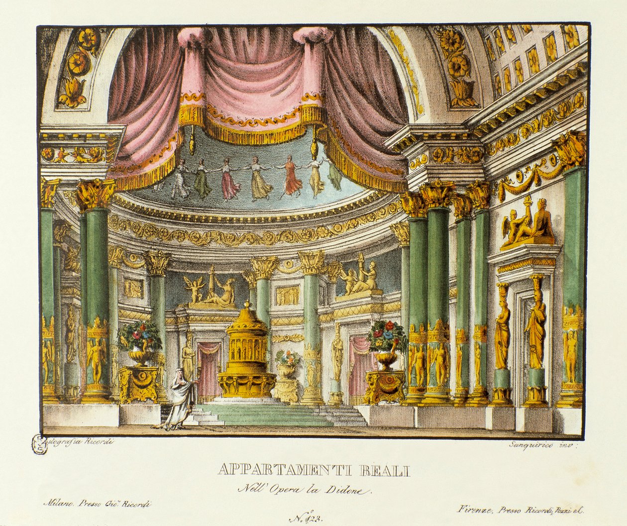 Ansicht des Königspalastes der Königin von Karthago Didon, Bühnenbild für die Oper Didone von Niccolo Vito Piccinni von Alessandro Sanquirico