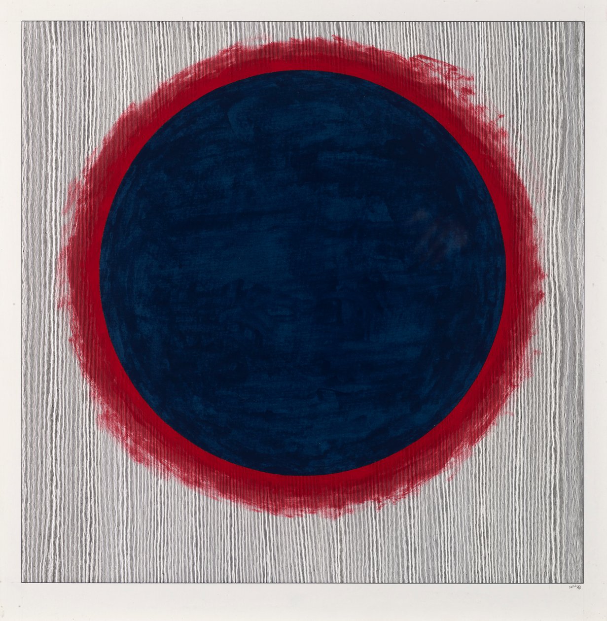 Kreis Blau auf Rot von Alex Dunn