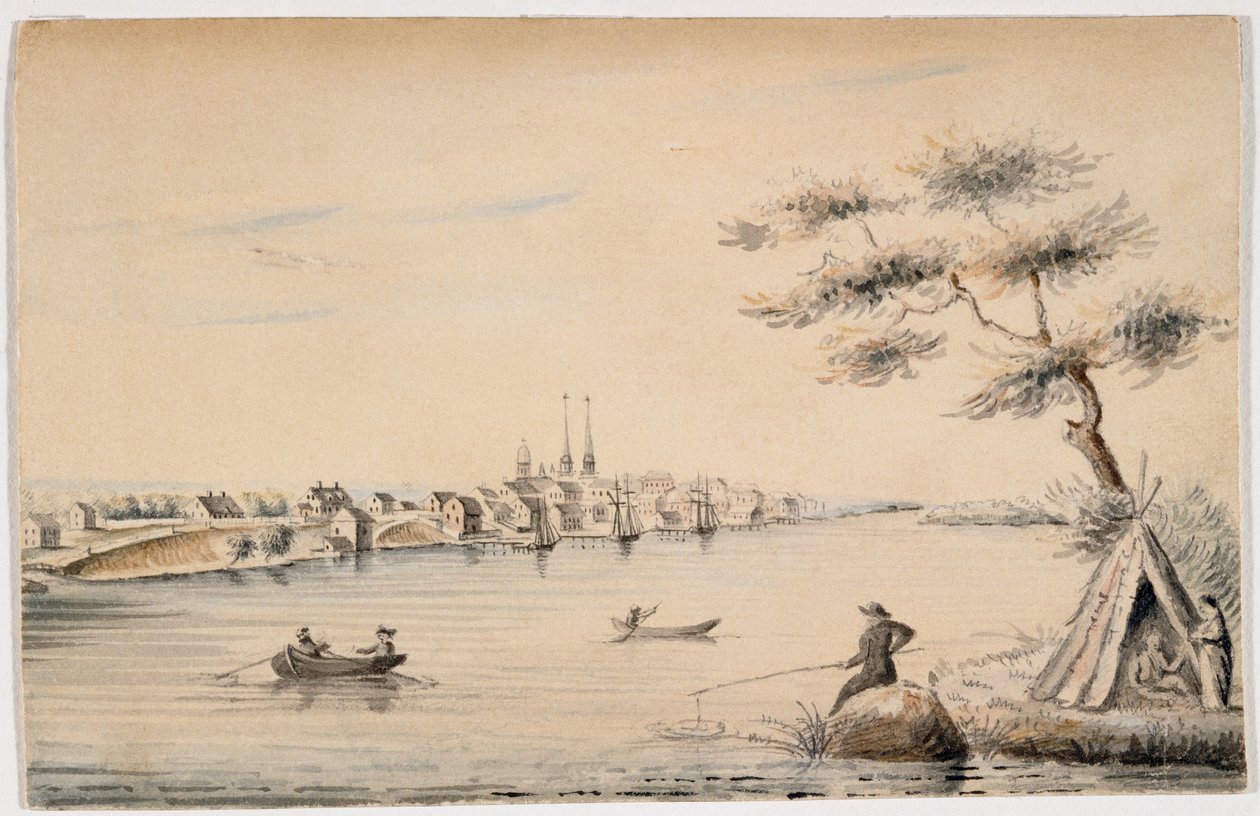 Detroit vom kanadischen Ufer aus gesehen, 1821 von Alexander Macomb