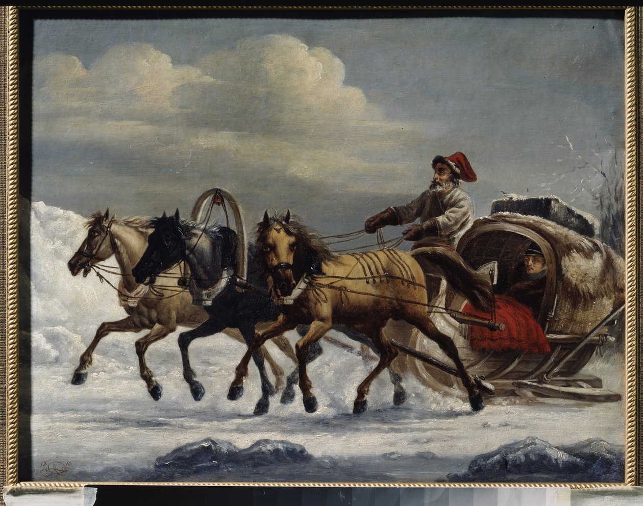 Troika (Schlitten gezogen von einem Dreigespann) von Alexander Orlowski