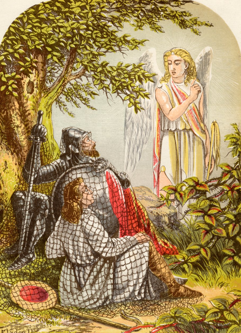 Christian und Hoffnungsvoll im Netz gefangen, aus Die Pilgerreise von John Bunyan, veröffentlicht ca. 1880 von Alexander Francis Lydon