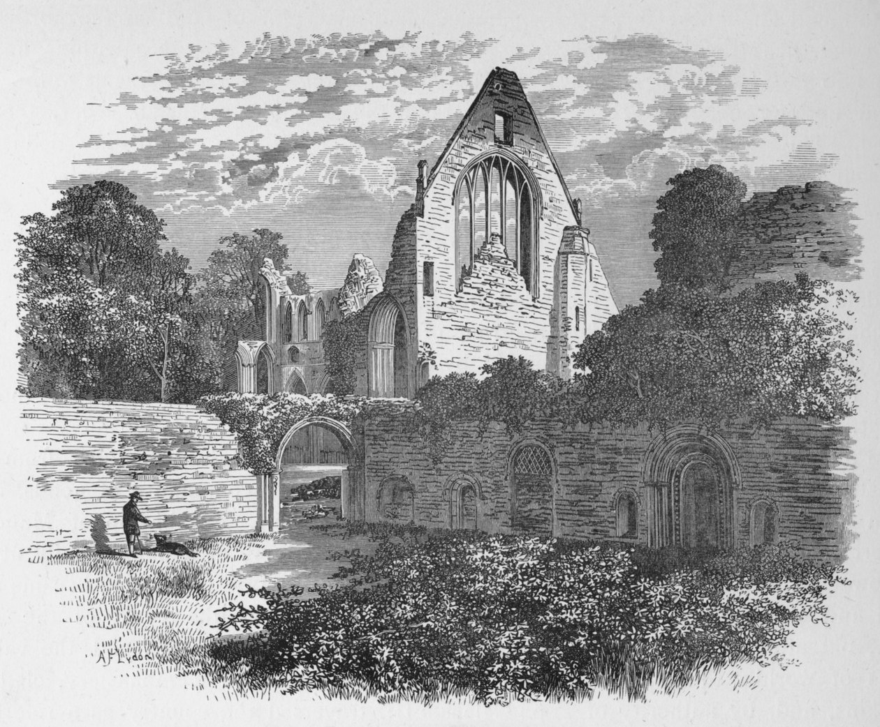 Vom Kreuzganghof, Dryburgh Abbey, um 1880, 1897 von Alexander Francis Lydon