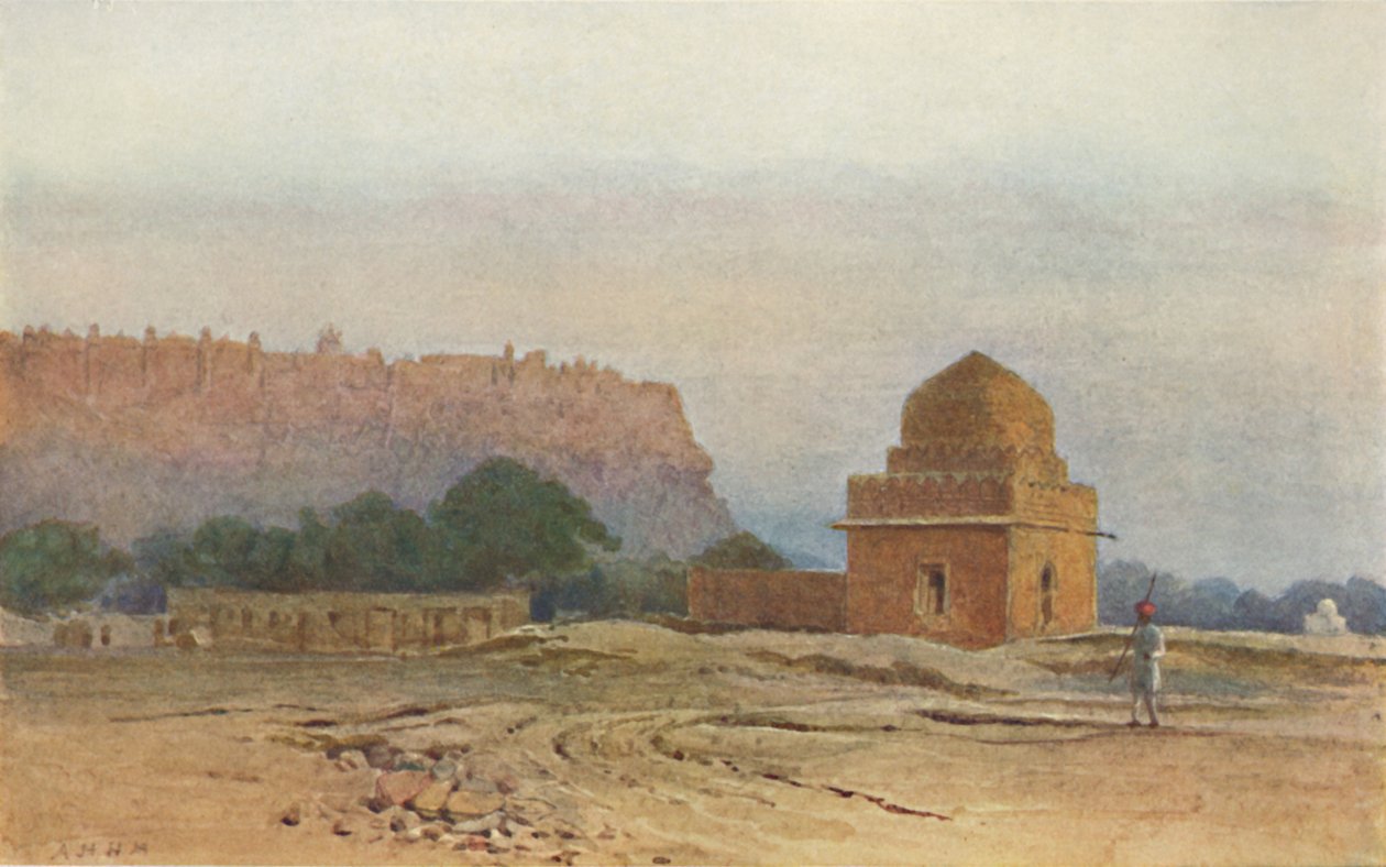 Gwalior-Festung vor Sonnenaufgang, ca. 1880 1905 von Alexander Henry Hallam Murray