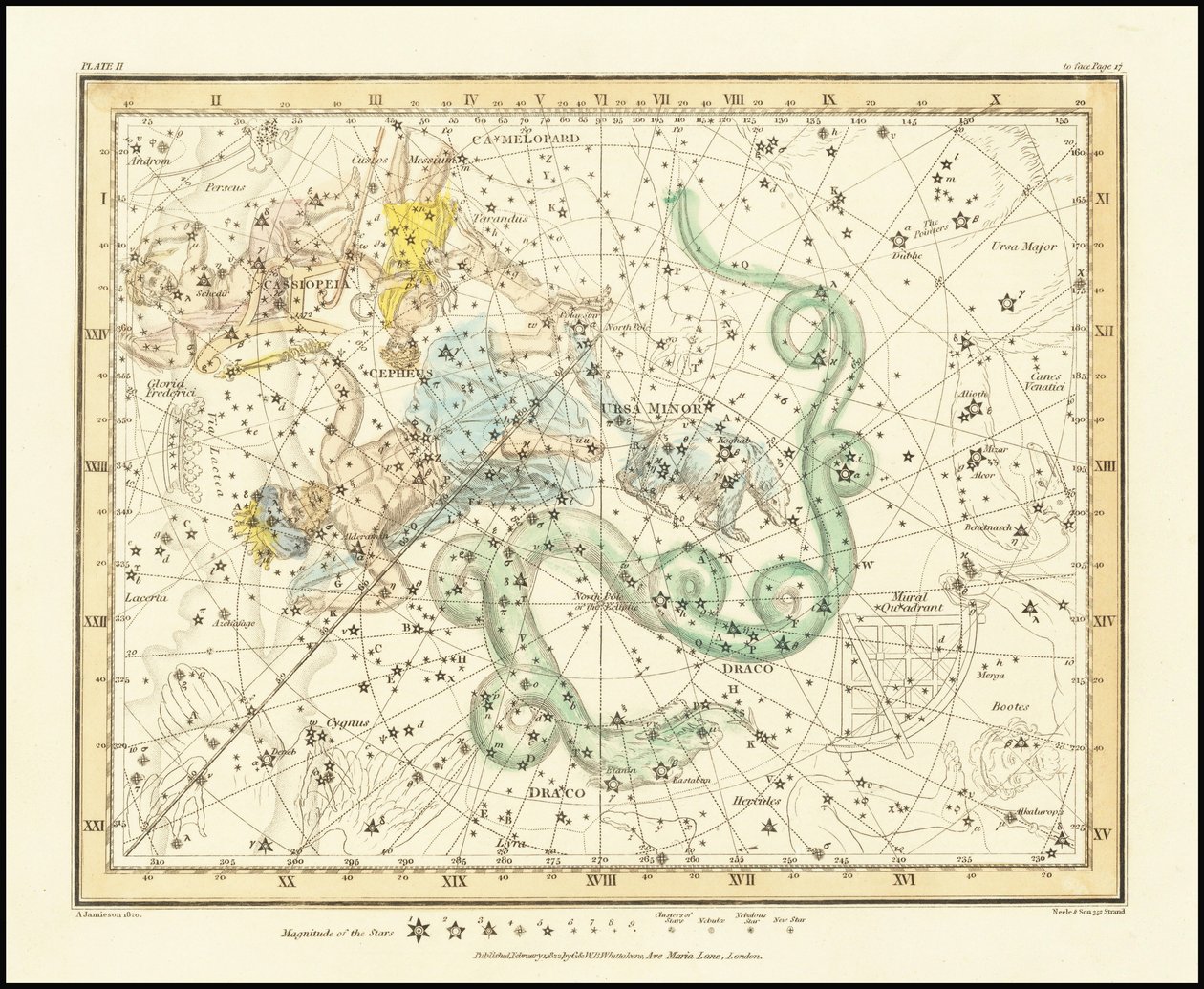 1822 - Alexander Jamieson - Kleiner Bär, auch Kassiopeia, Drache & Kepheus von Alexander Jamieson