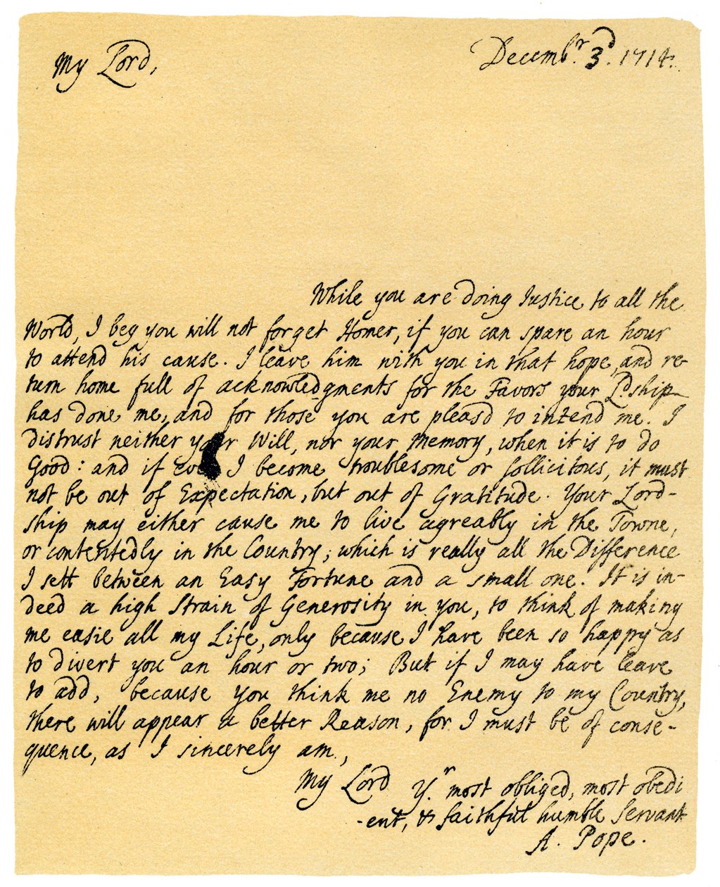 Brief von Alexander Pope an Charles Montagu, 3. Dezember 1714 von Alexander Pope