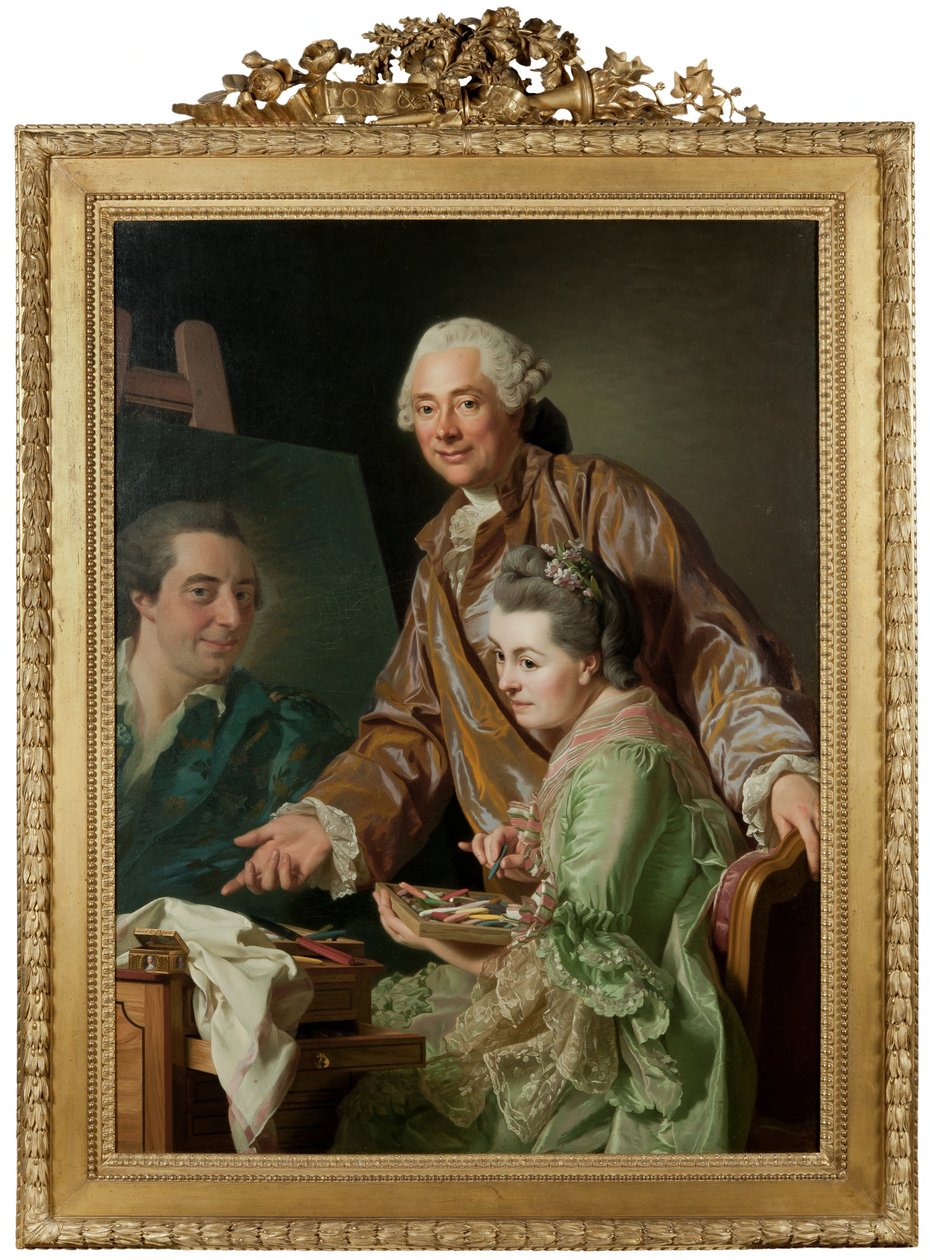 Der Künstler und seine Frau Marie Suzanne Giroust malen das Porträt von Henrik Wilhelm Peill von Alexander Roslin