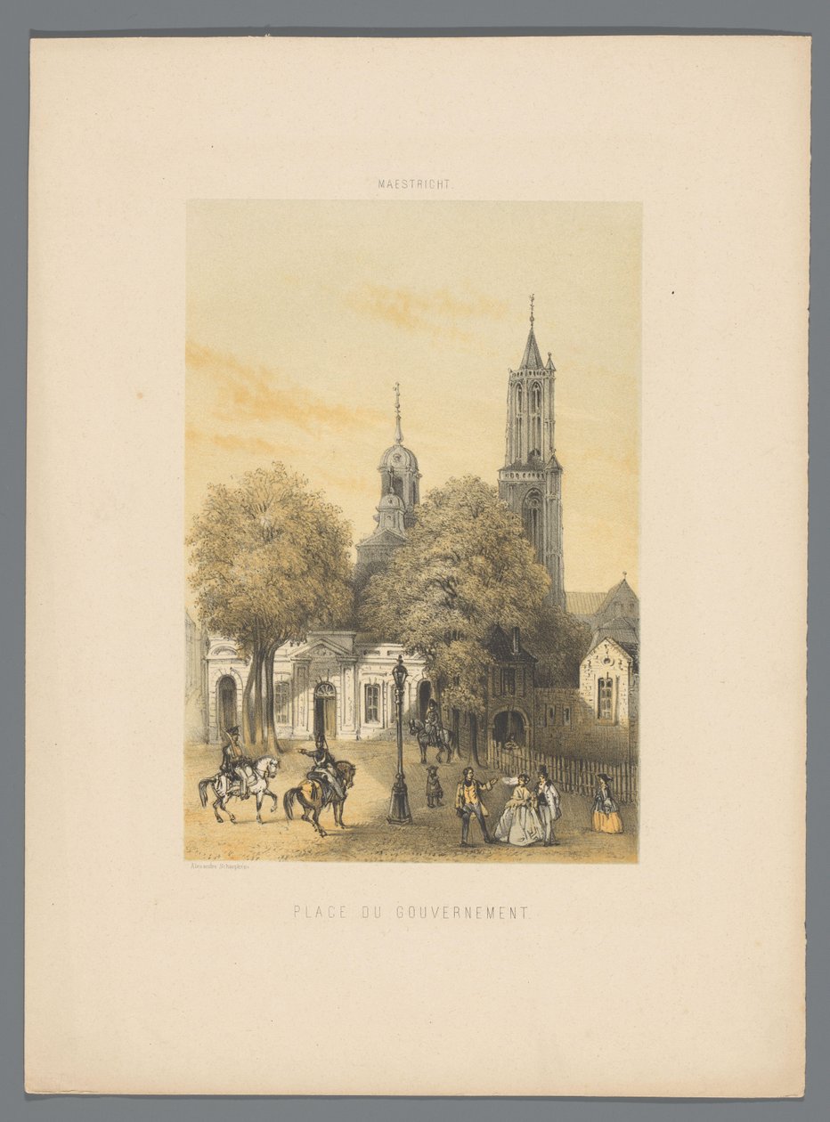 Altes Wachhaus mit Platz in Maastricht Monuments de Maestricht von Alexander Schaepkens