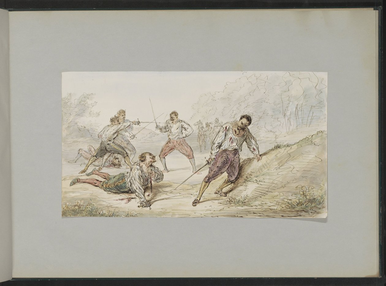 Landschaft mit duellierenden Männern von Alexander Ver Huell