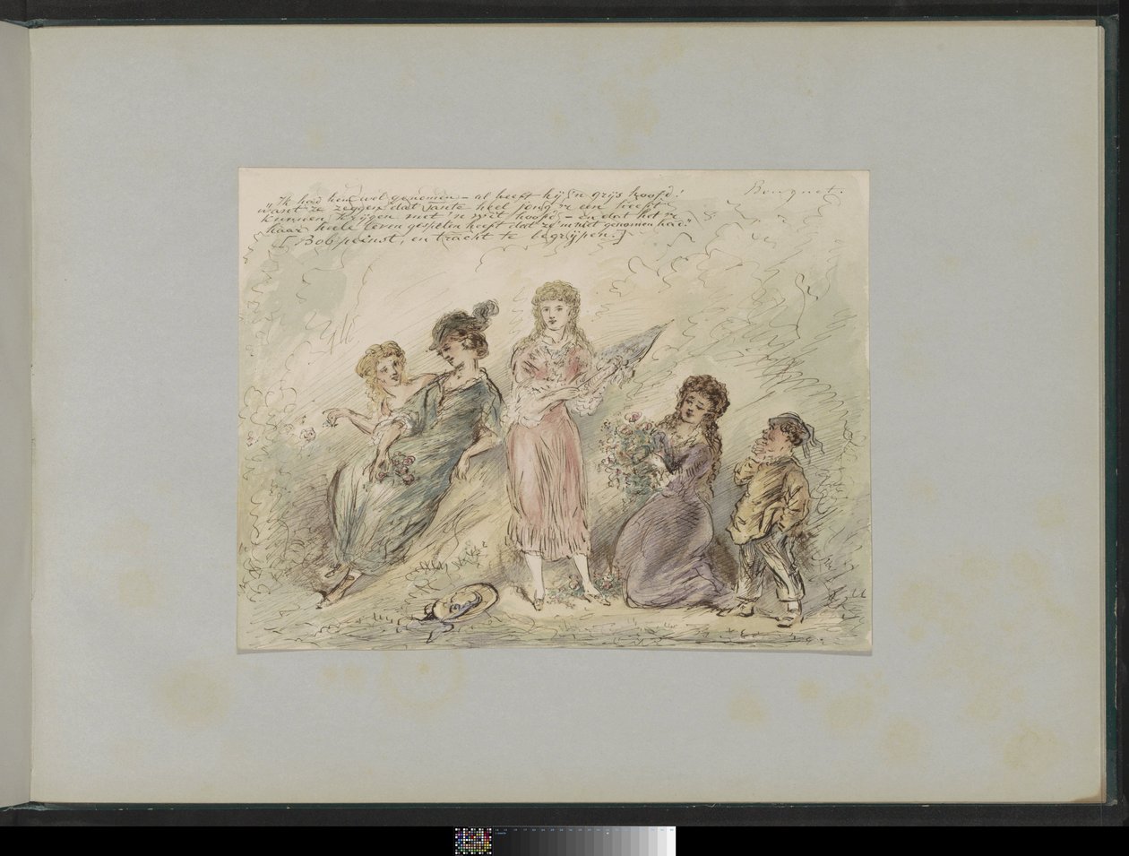 Landschaft mit vier Mädchen und einem Jungen von Alexander Ver Huell
