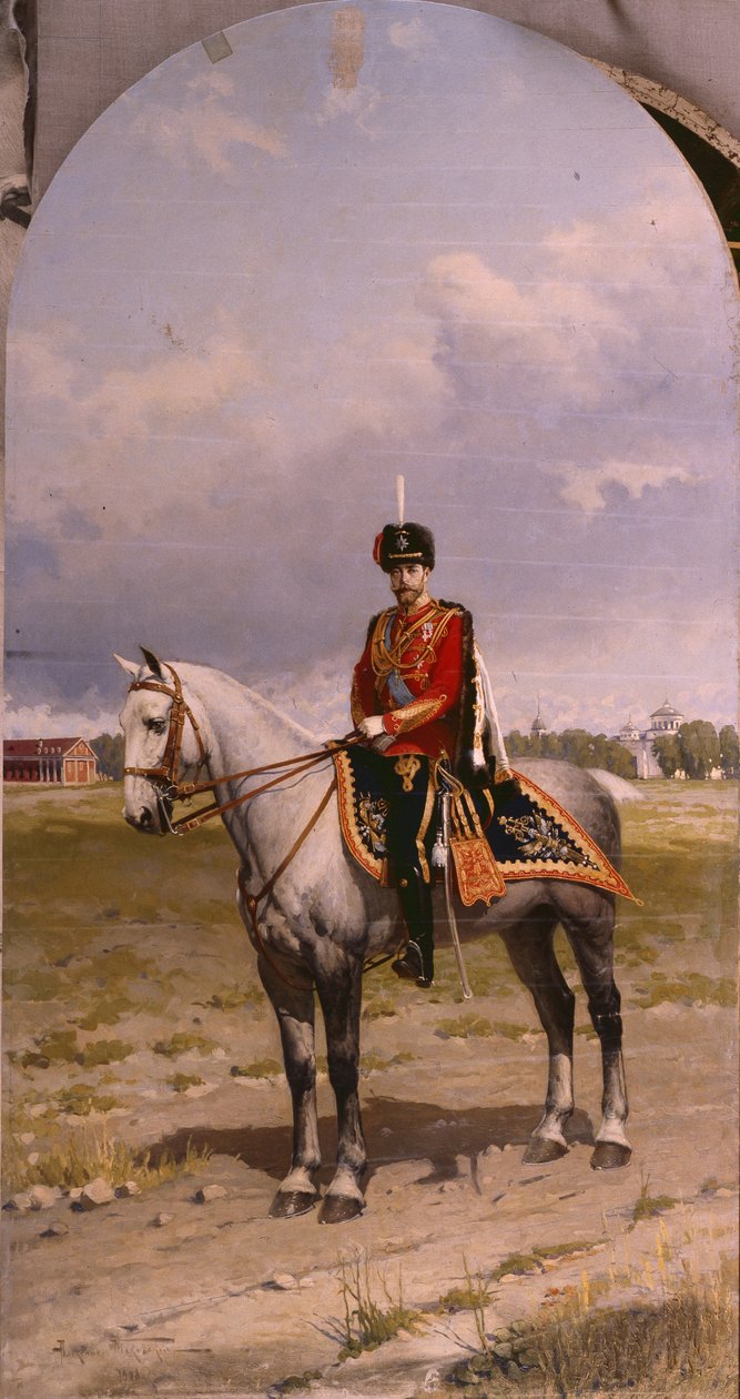 Porträt von Kaiser Nikolaus II. 1868-1918, 1908 von Alexander Vladimirovich Makovsky