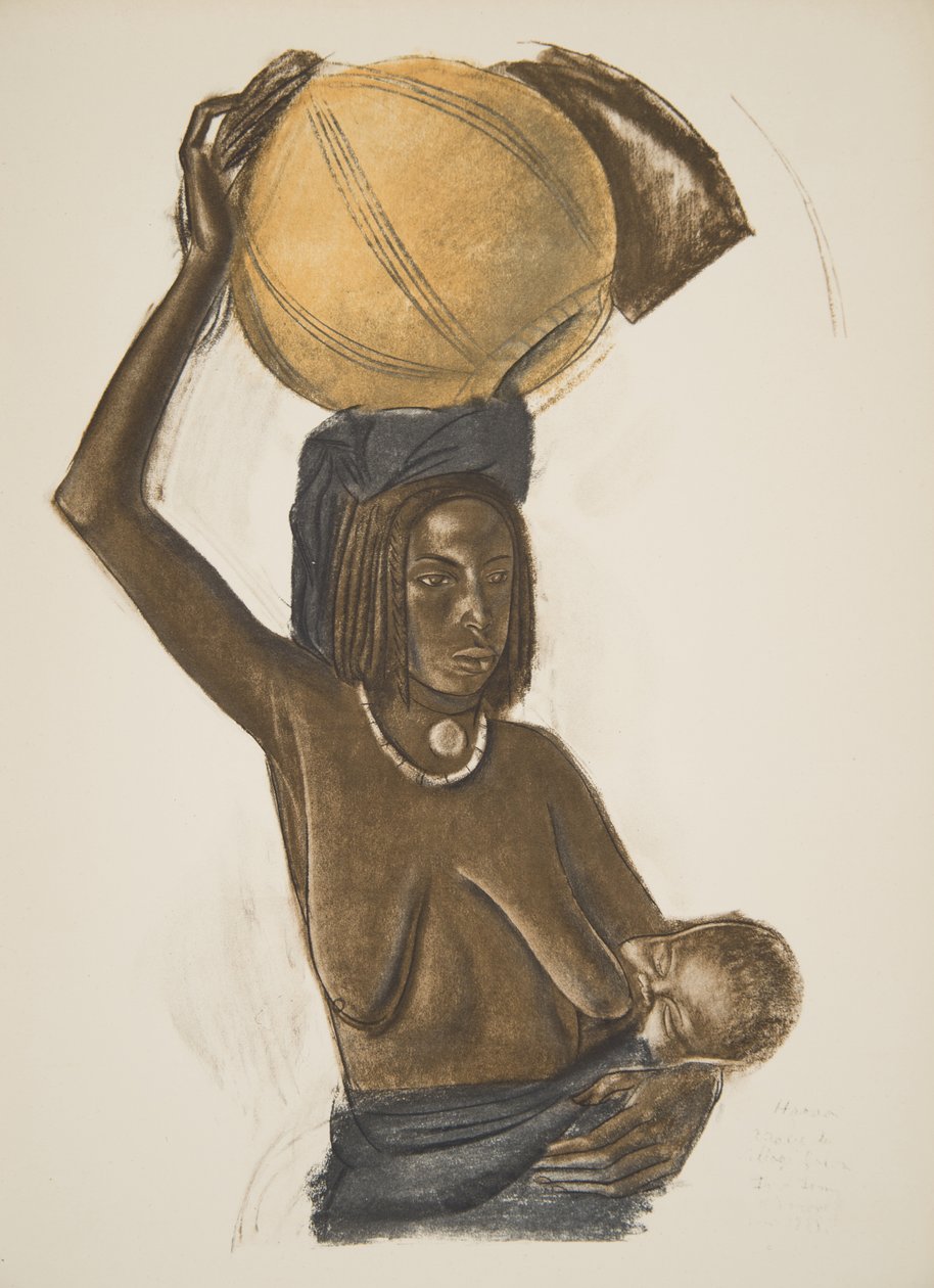 Arabische Frau Ouled Gopo mit ihrem Kind (Fort Lamy), aus Dessins et Peintures d