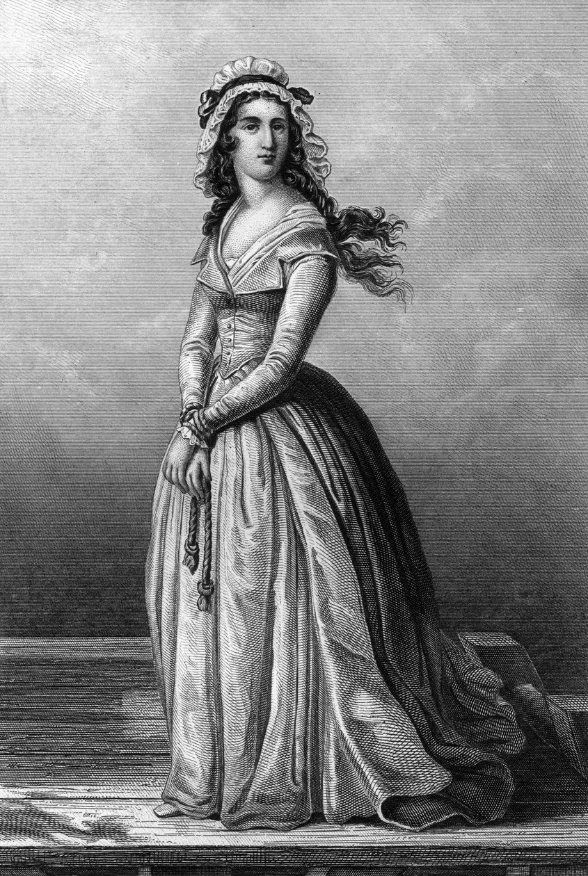 Charlotte Corday (1768-1793) Girondistin zur Zeit der Französischen Revolution, sie ermordete Jean Paul Marat am 13. Juli von Alexandre (after) Lacauchie