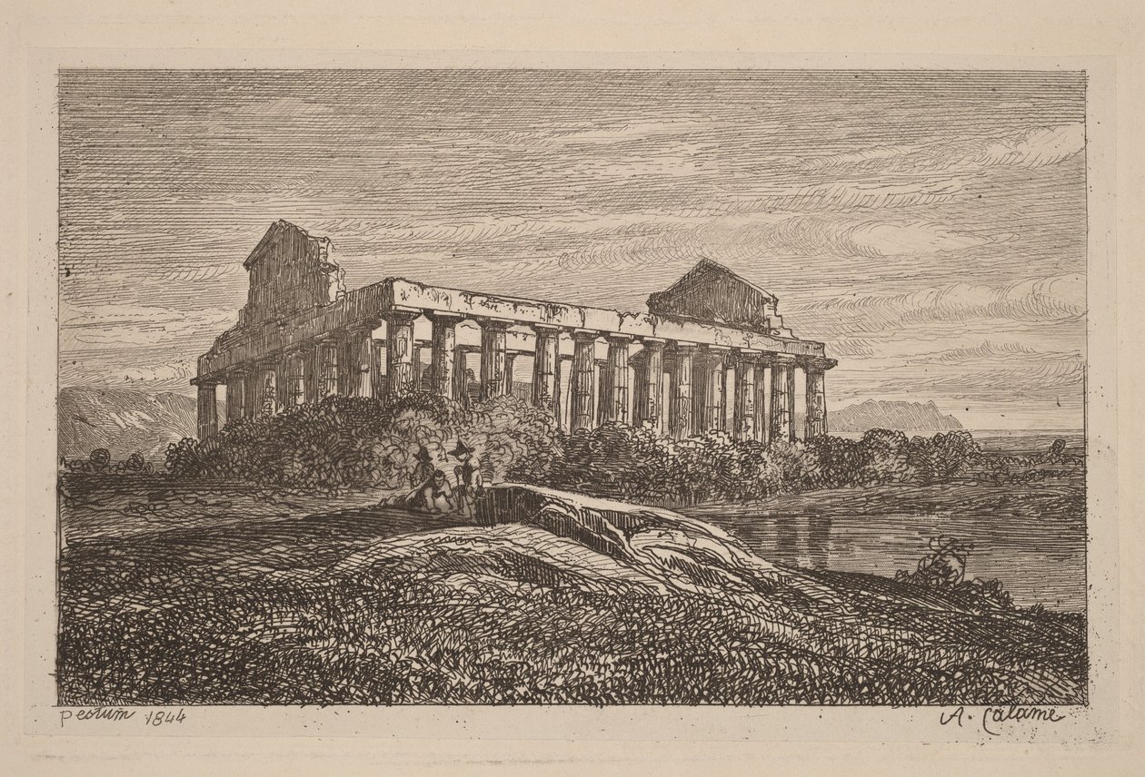 Ruinen in Paestum von Alexandre Calame